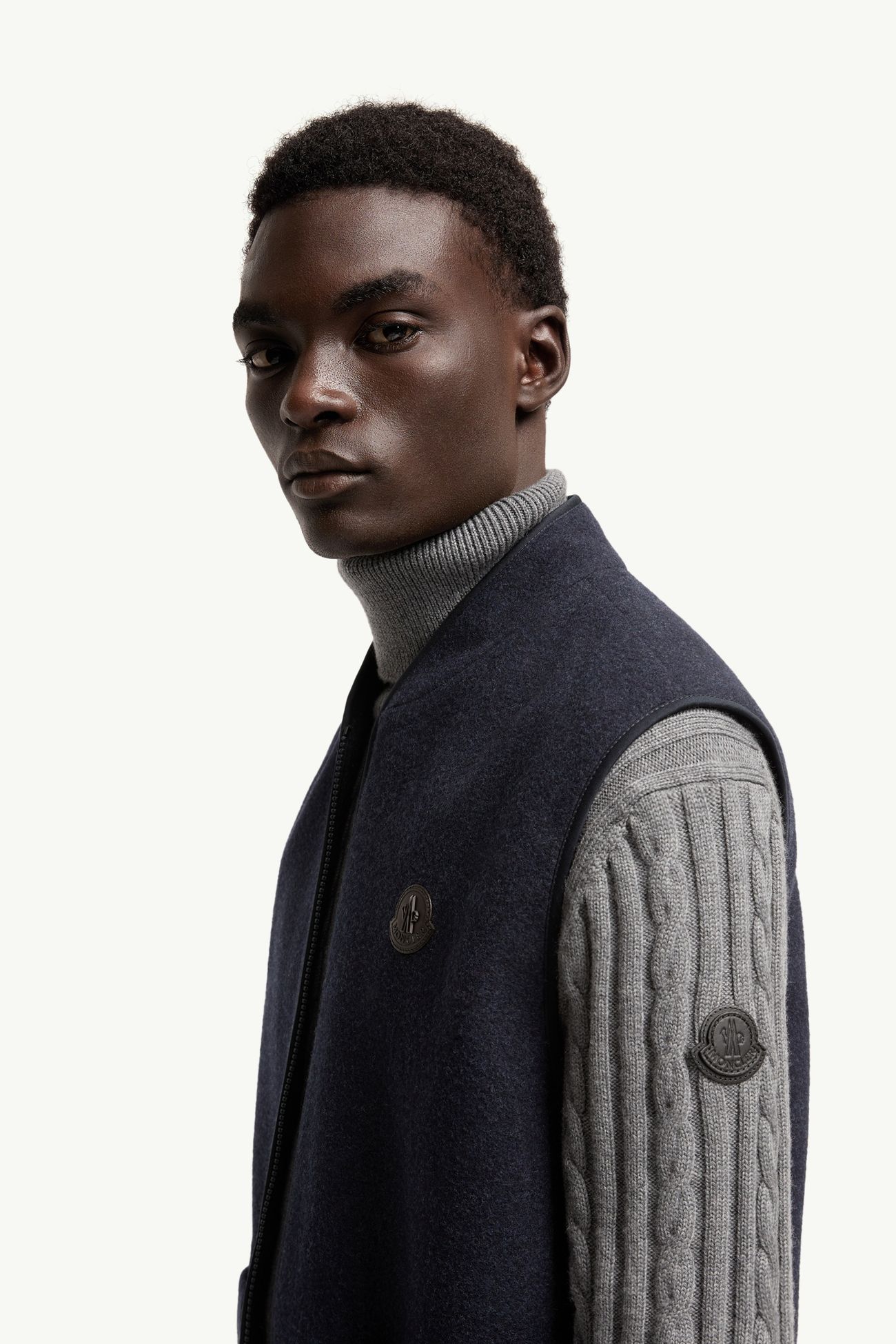 羊毛拉鏈背心 男士 海軍藍色 Moncler 1