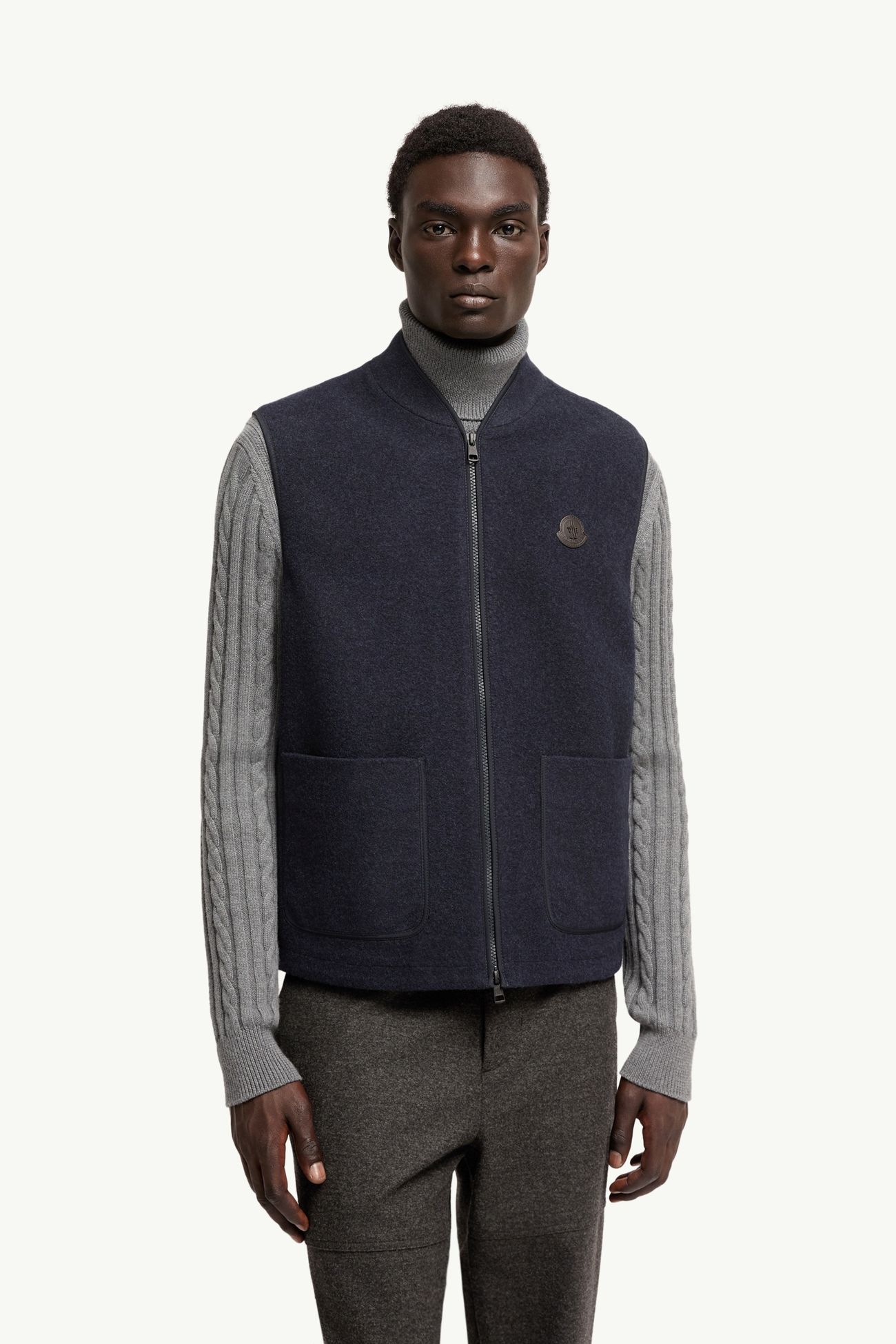 男士羊毛拉链马甲 男士 海军蓝色 Moncler 3
