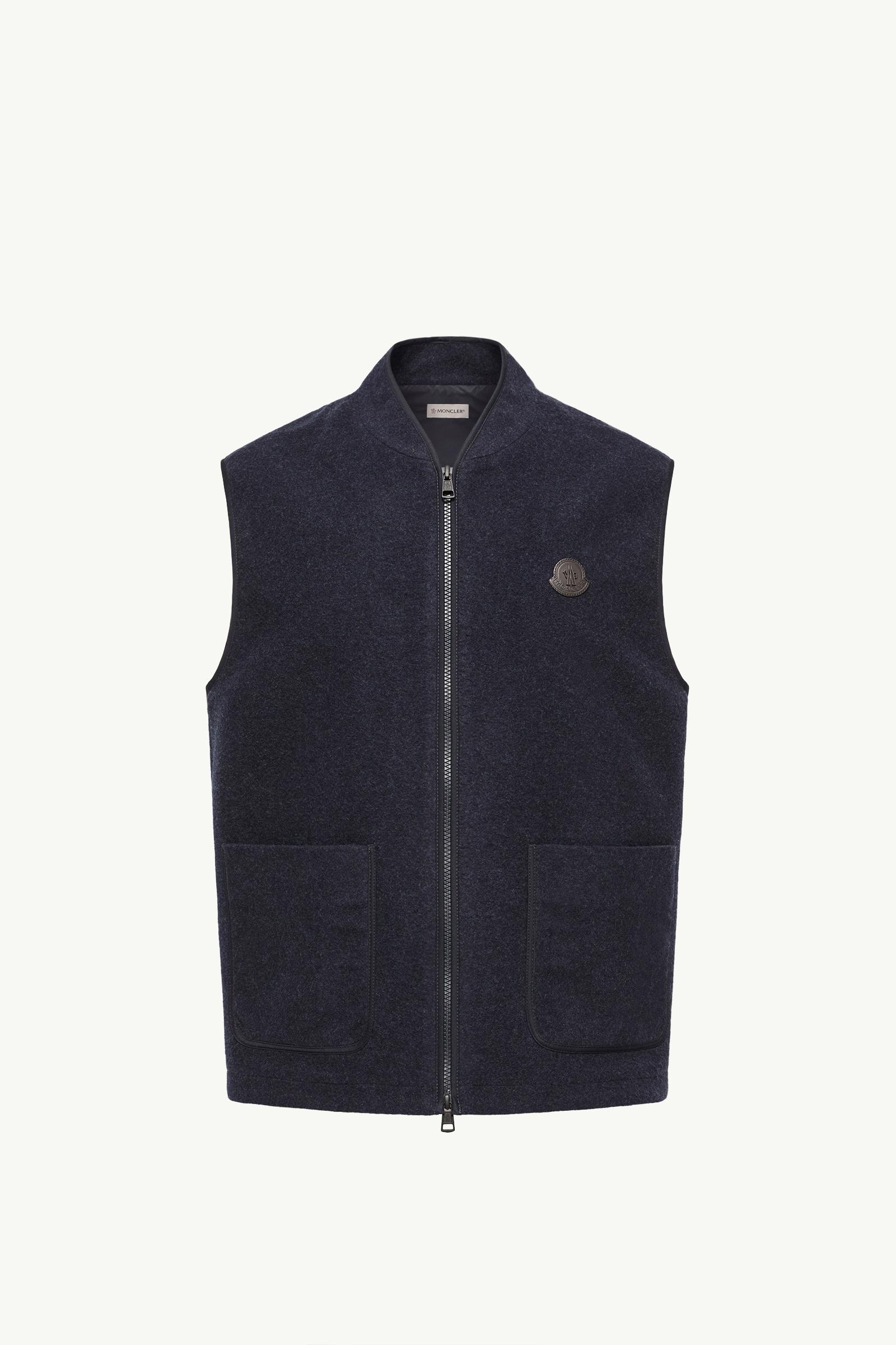 羊毛拉鏈背心 男士 海軍藍色 Moncler, 1 of 0