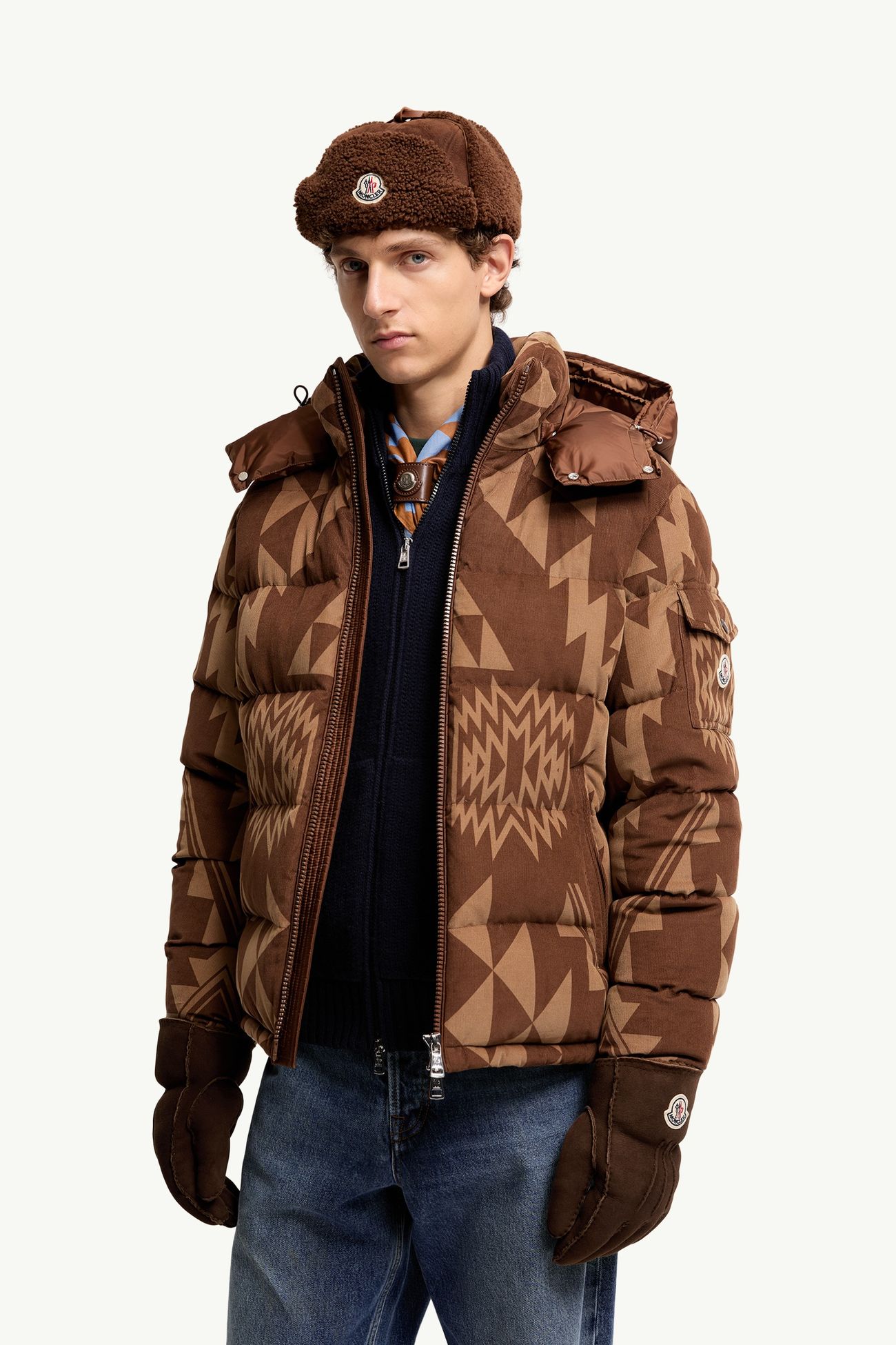 Leather Gloves Men Brown Moncler 1