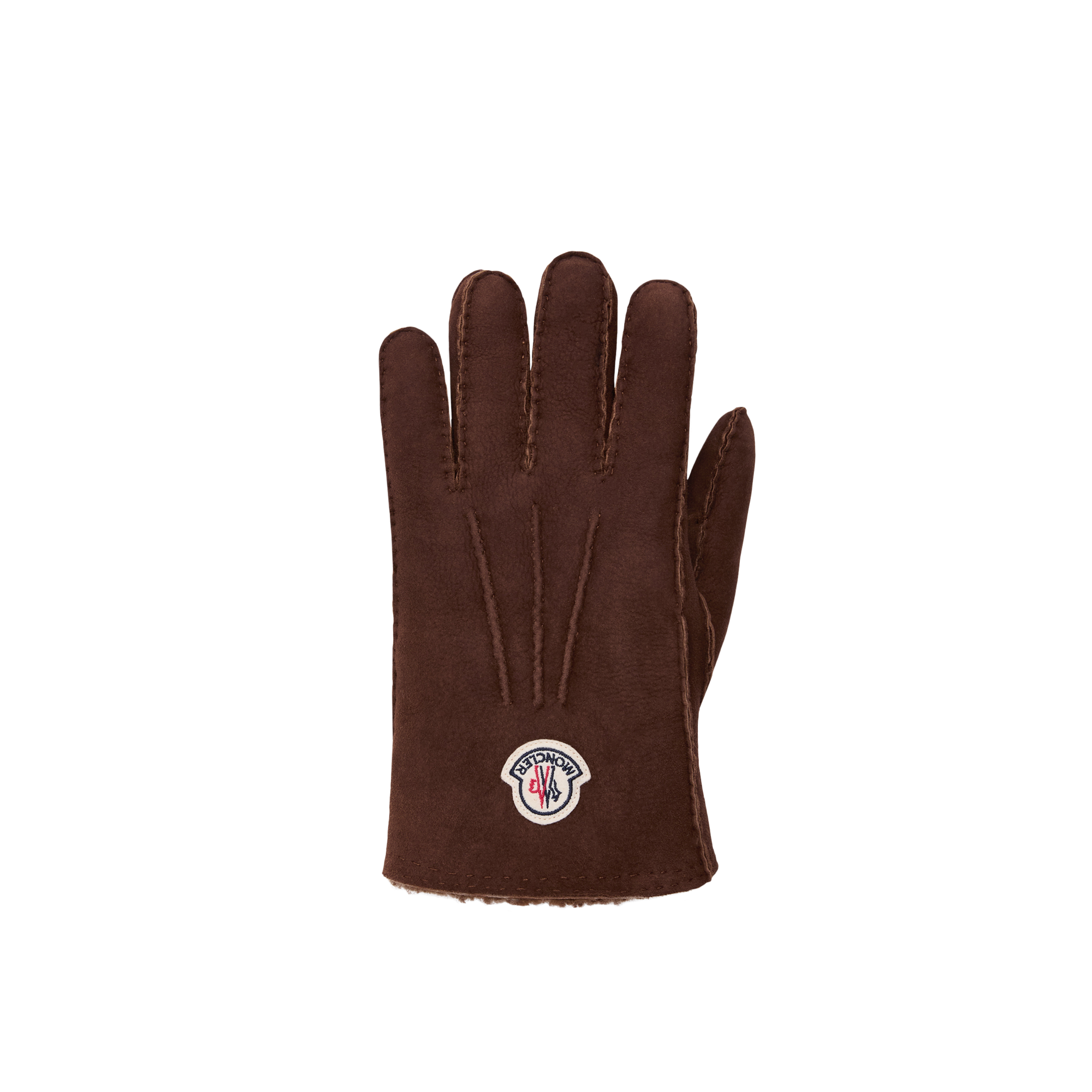 Moncler Guanti In Pelle Uomo da Marrone, Taglia: L
