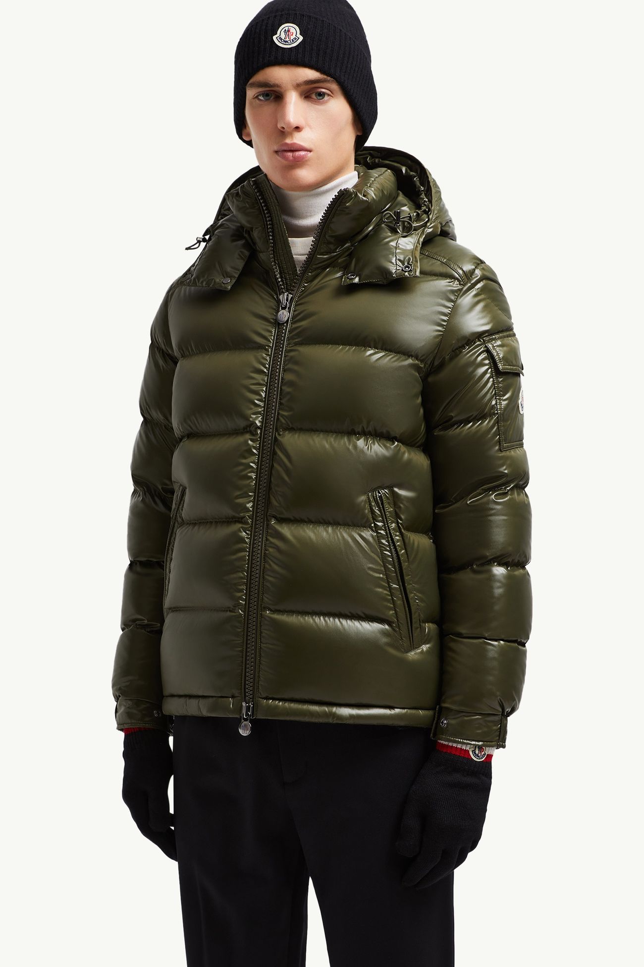 三色羊毛手套 男士 黑色 Moncler 1