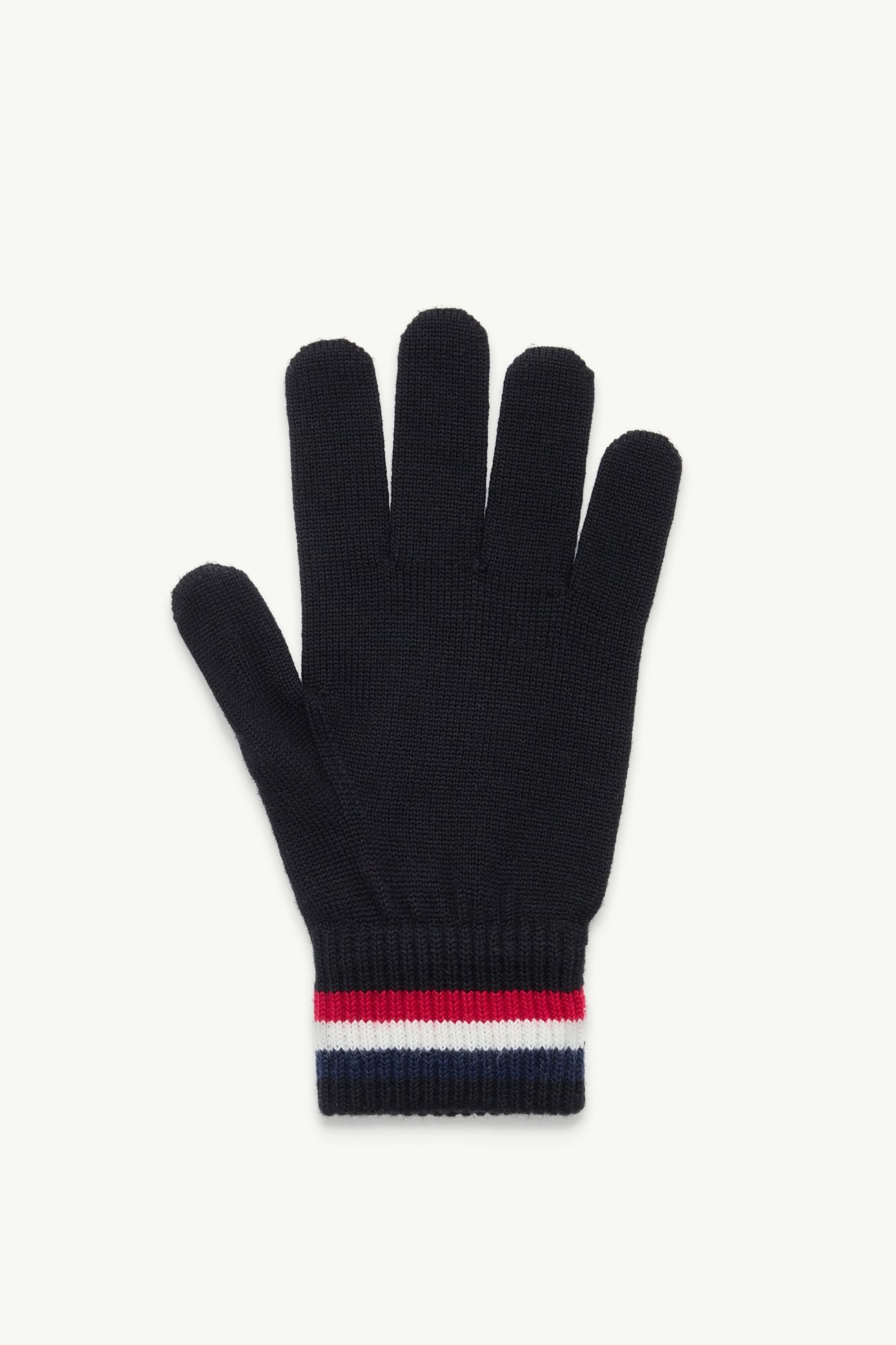 Guanti in lana tricolore Uomo Nero Moncler 2