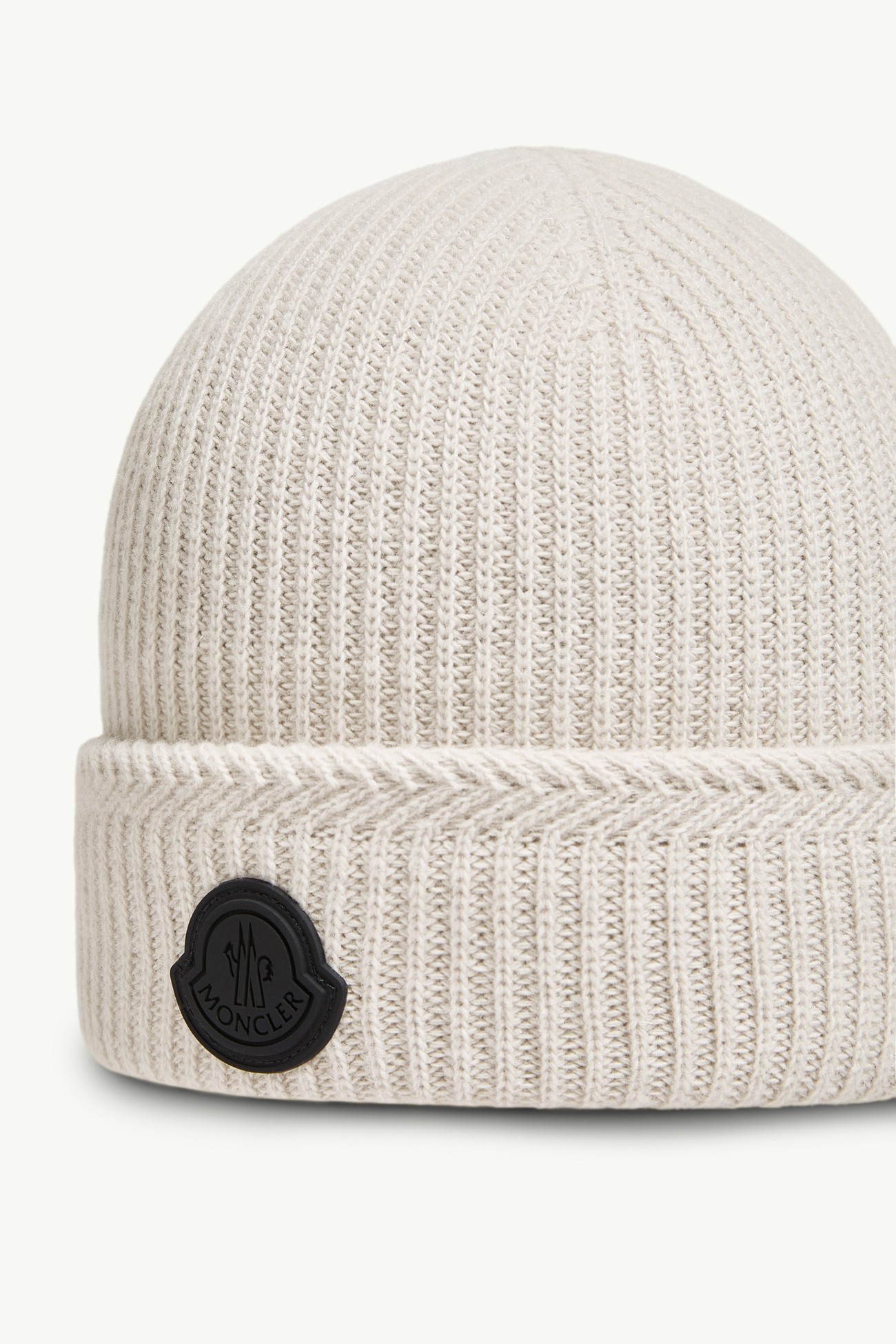 Cashmere Blend Logo Beanie Men Ice Gray Moncler 2