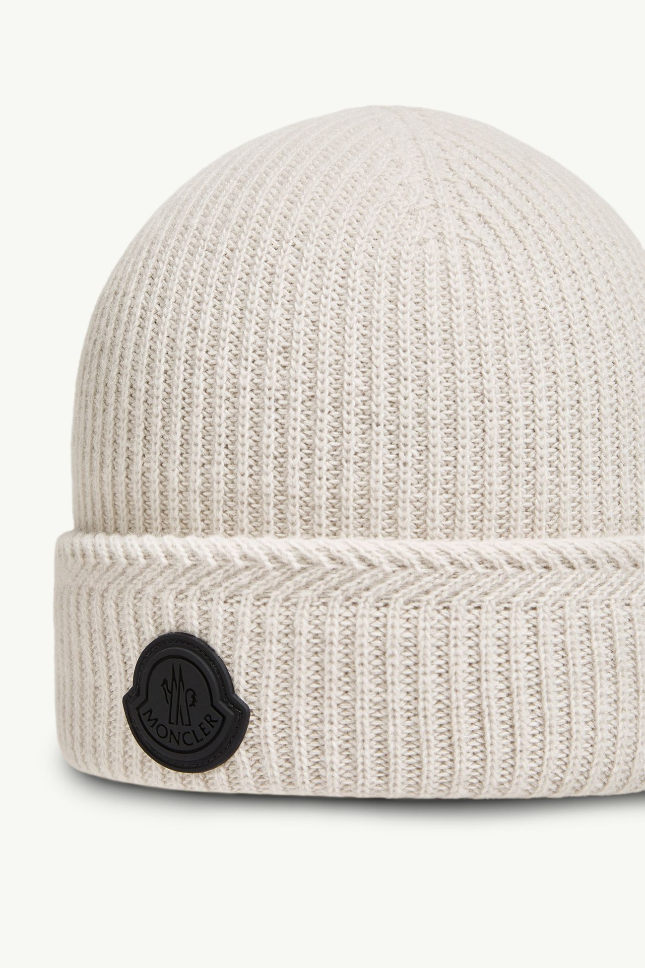 Gorro de mezcla de cachemira con logotipo Hombre Gris Hielo Moncler 2