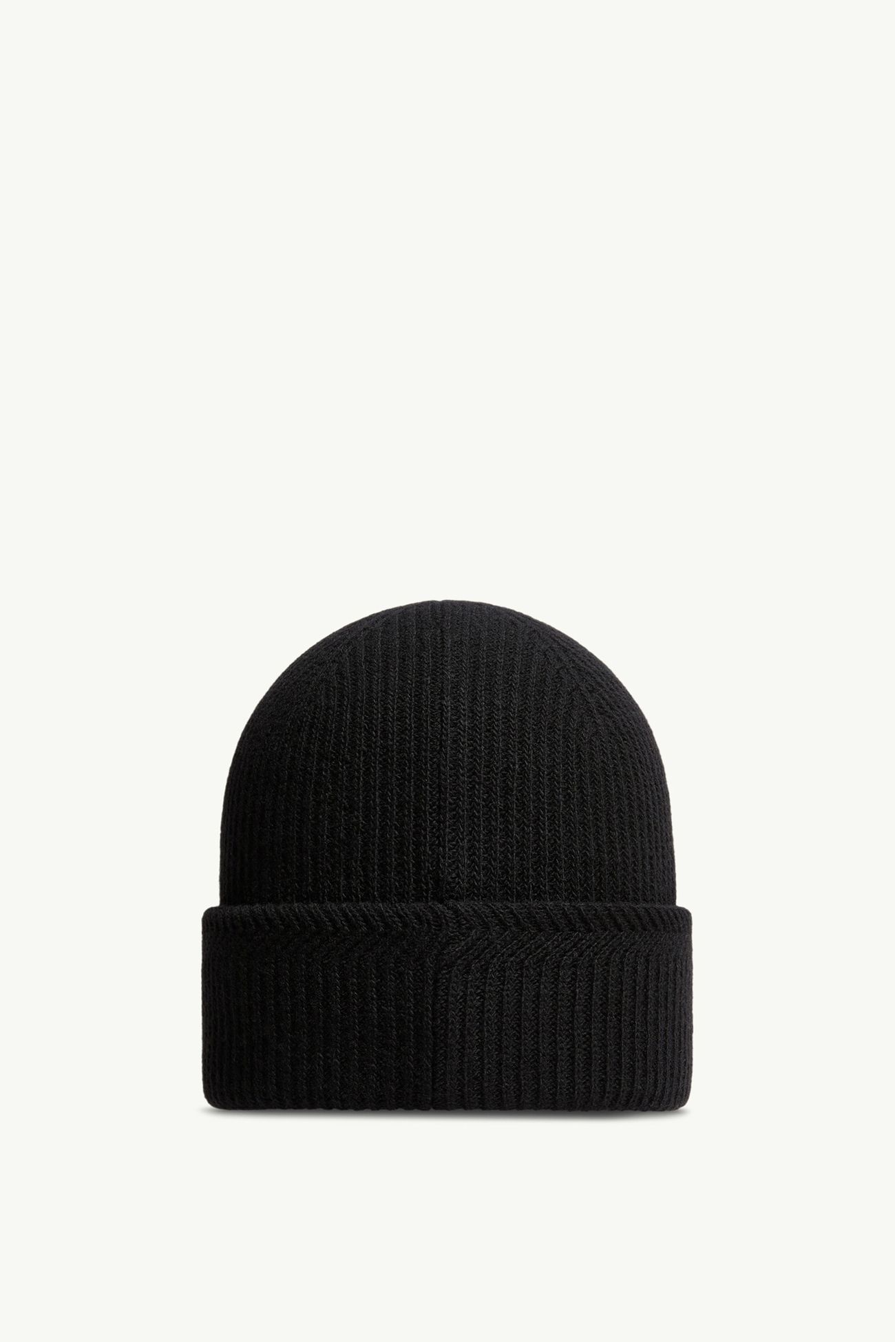 Gorro de mezcla de cachemira con logotipo Hombre Negro Moncler 3