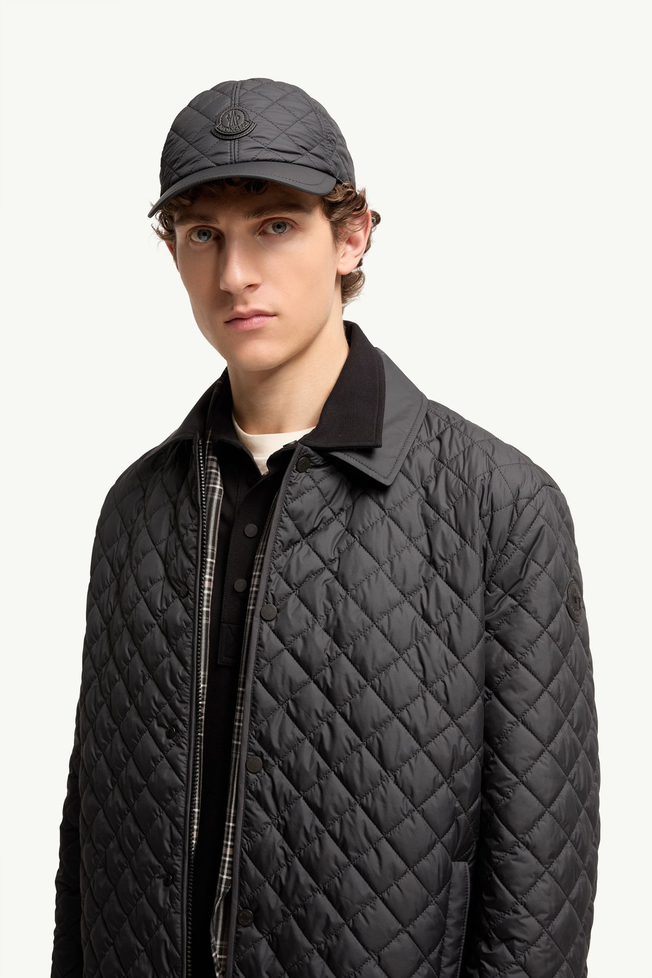 Cappello da baseball con trapuntatura a rombi Uomo Nero Moncler 1