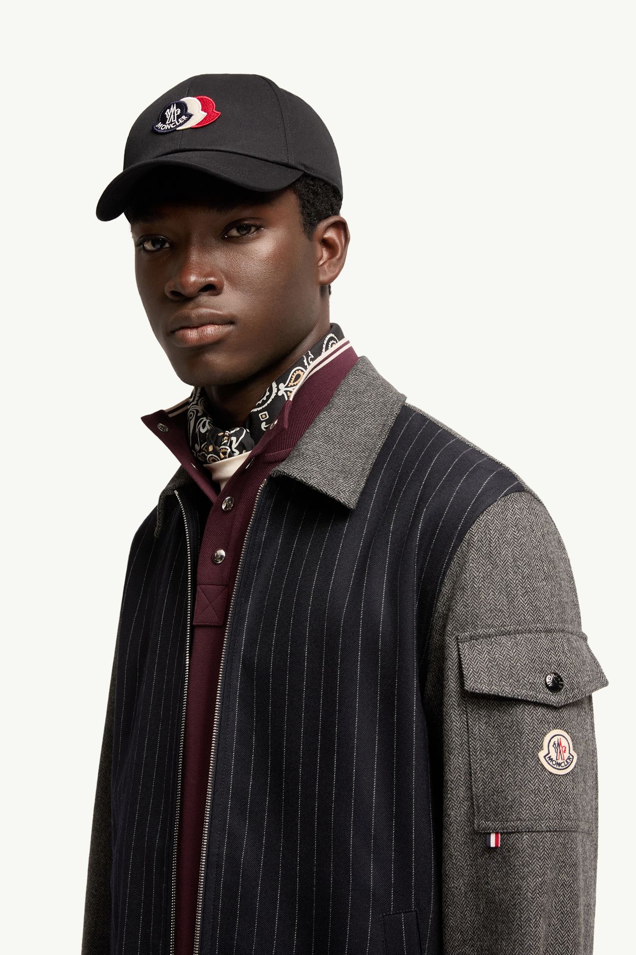 棉質華達呢棒球帽 男士 黑色 Moncler 1