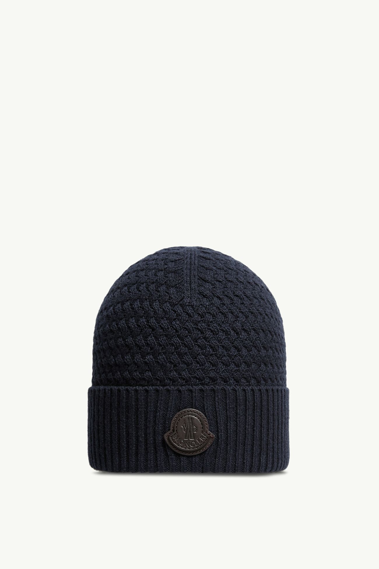 Bonnet en cachemire mélangé Hommes Bleu marine Moncler 0