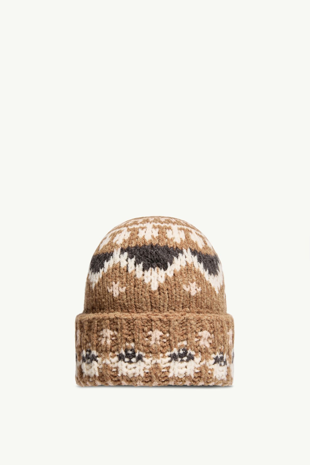 Bouclé Wool Blend Beanie Men Beige Moncler 3