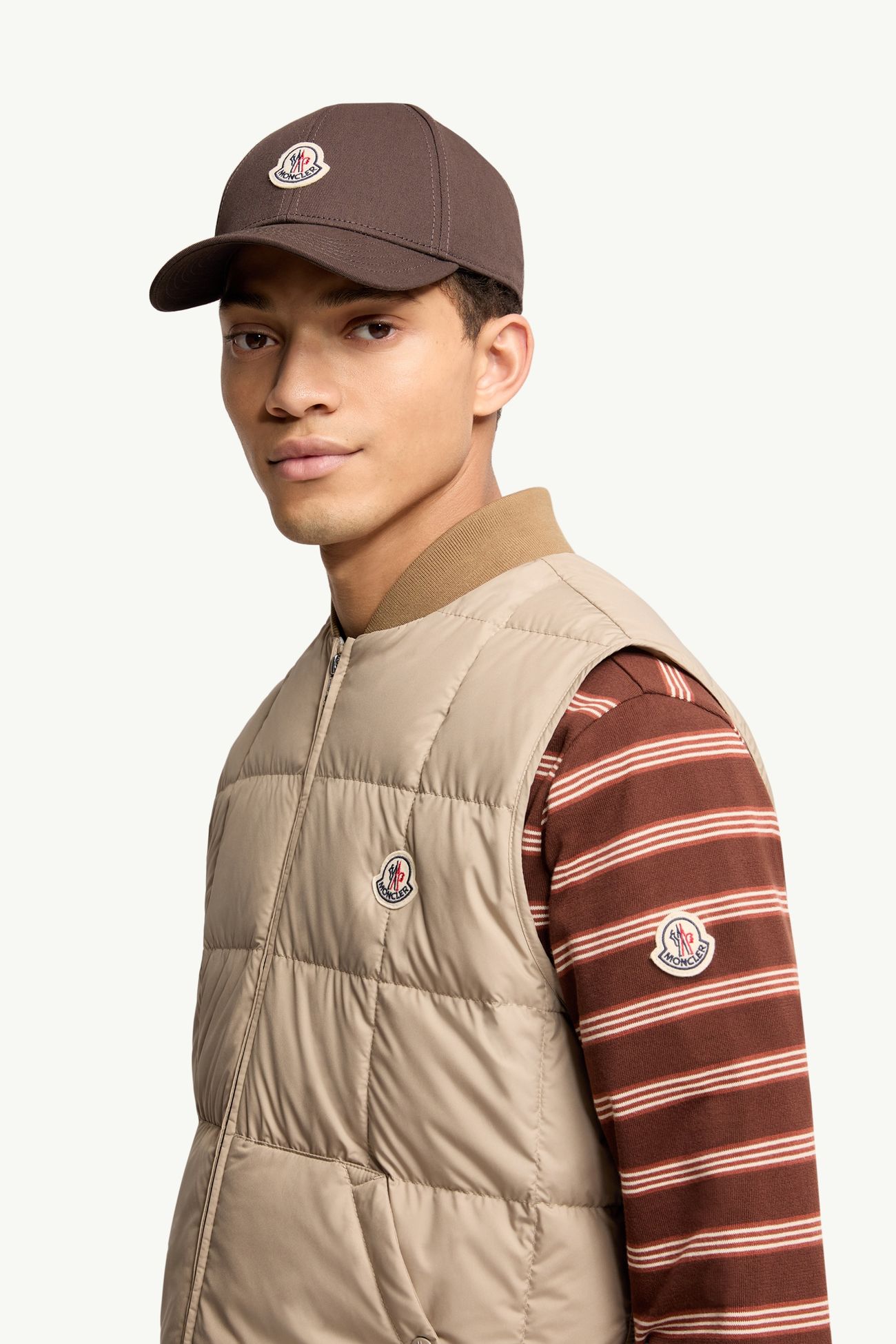 Gorra de béisbol de gabardina de algodón Hombre Marrón Moncler 1