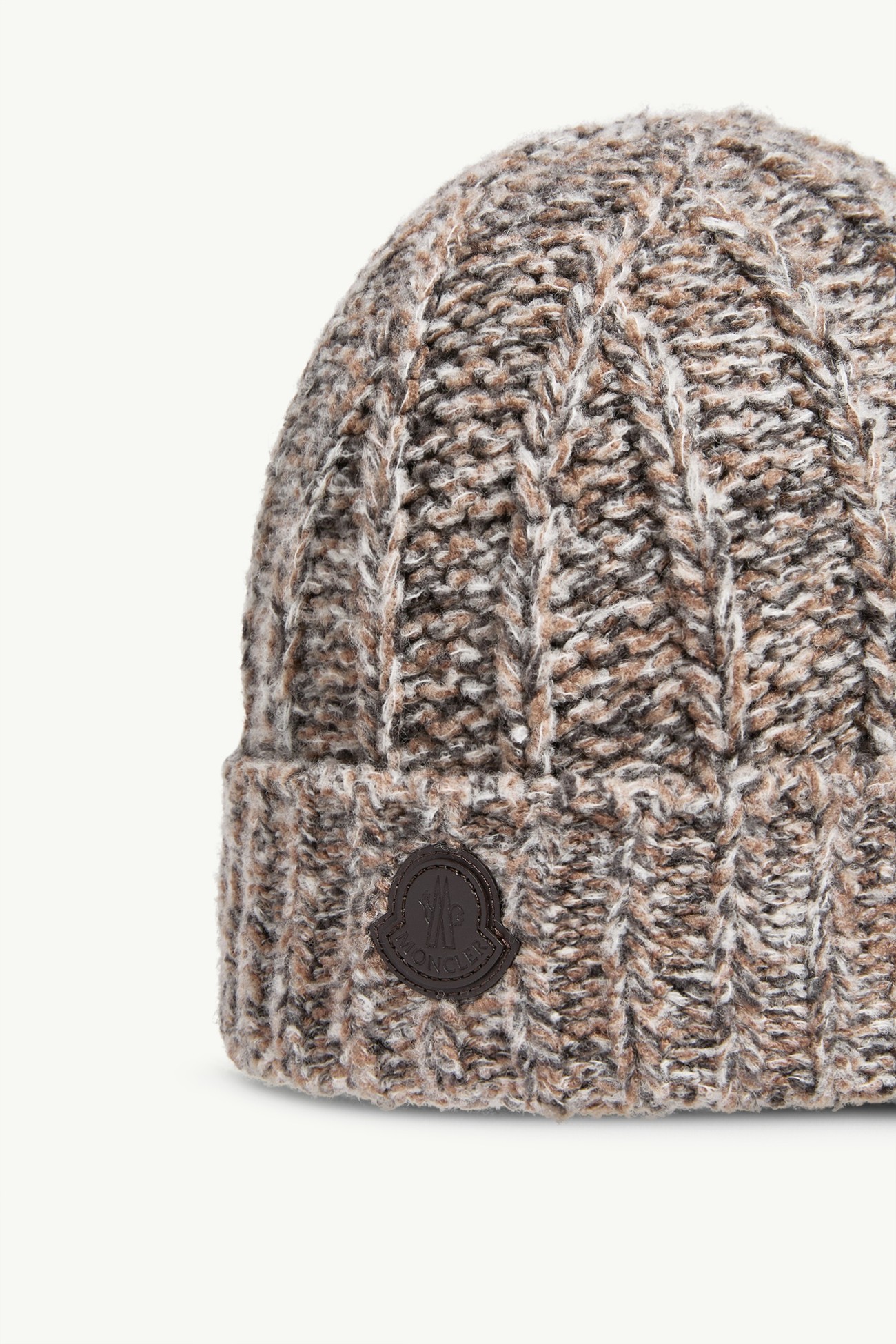 Wool Blend Bouclé Knit Beanie Men Gray Moncler 2