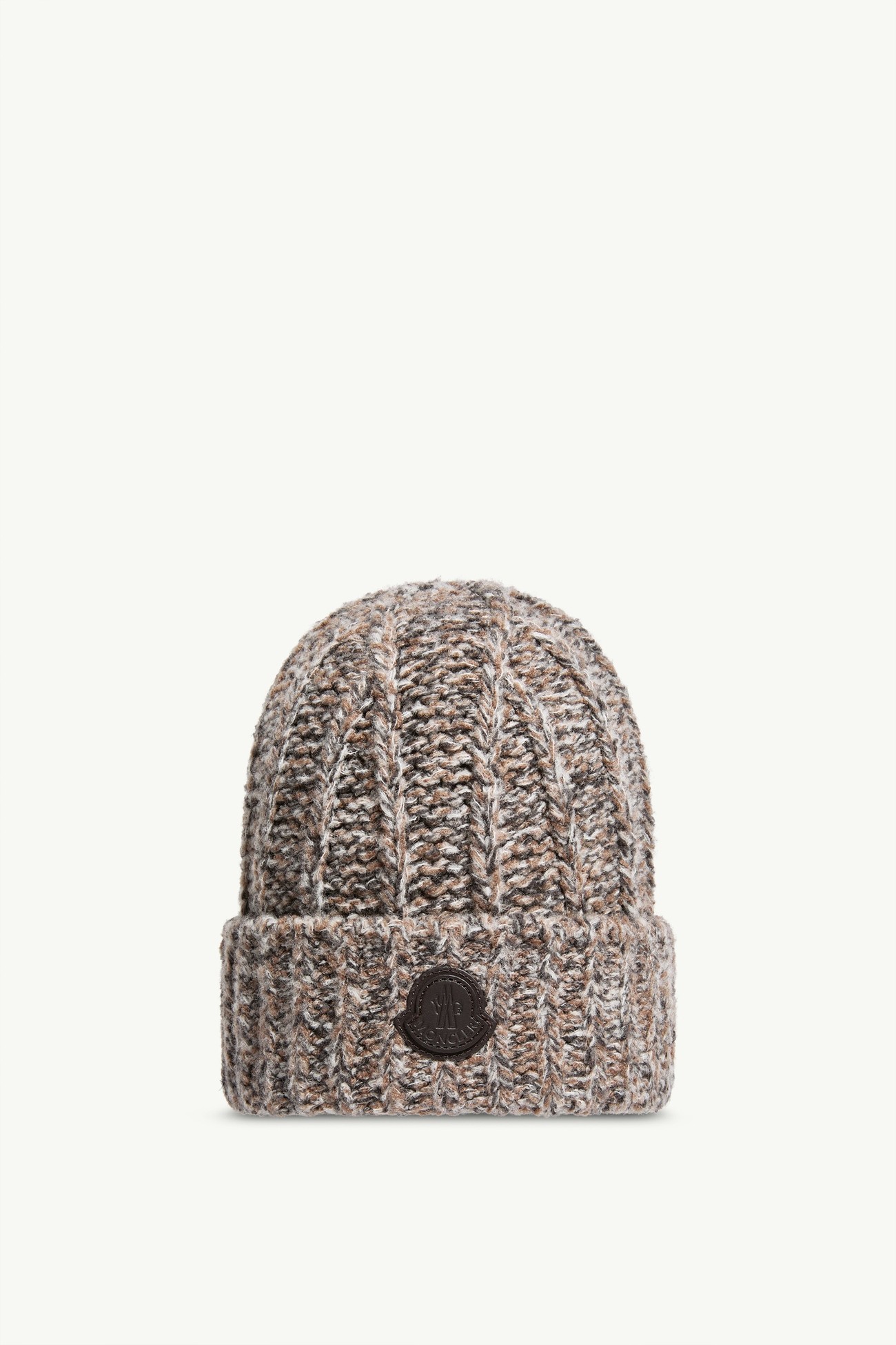Wool Blend Bouclé Knit Beanie Men Gray Moncler 0