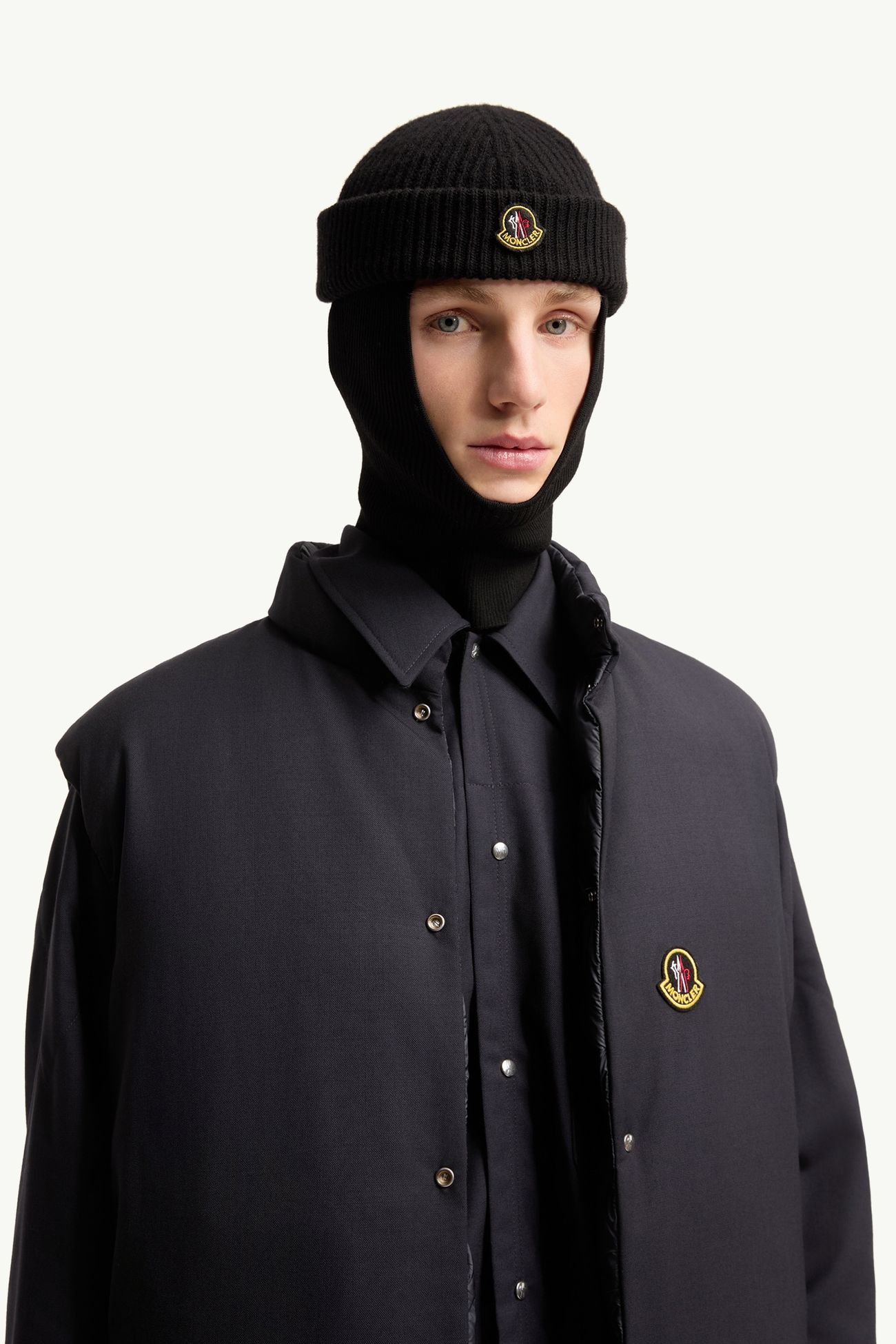 Wool and Cashmere Beanie Men Black Moncler 1