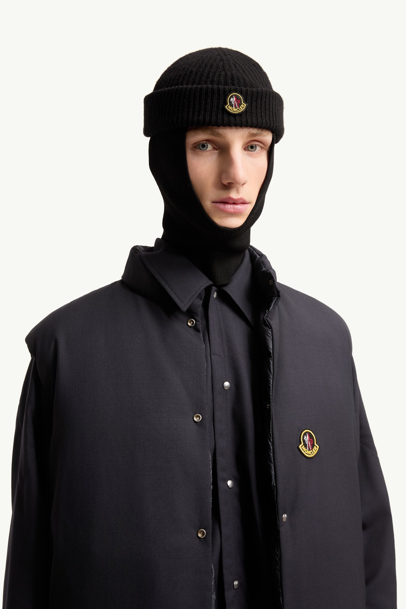 Wool and Cashmere Beanie Men Black Moncler 1