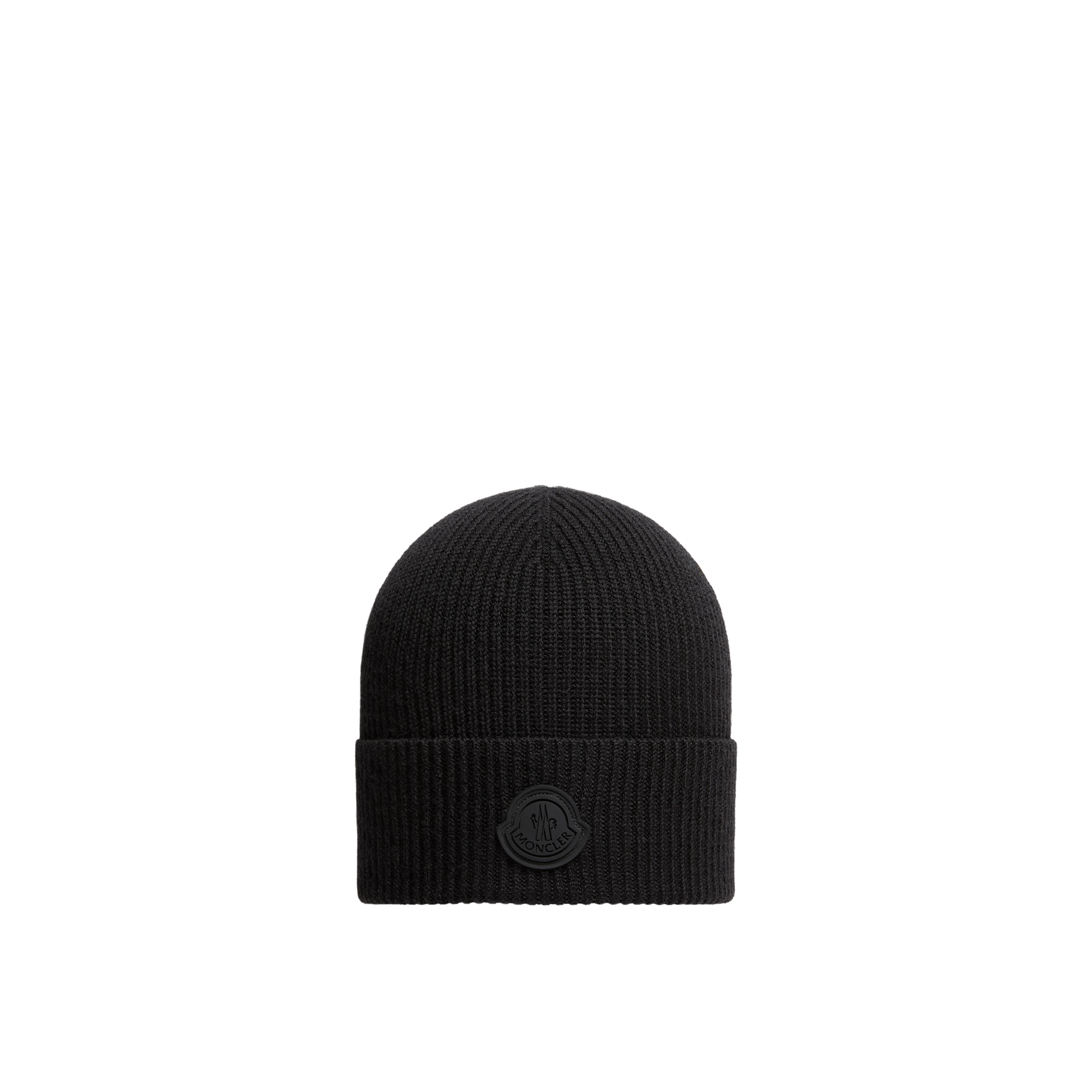 Moncler   Logo Wool Beanie for Men in Black - Image 1