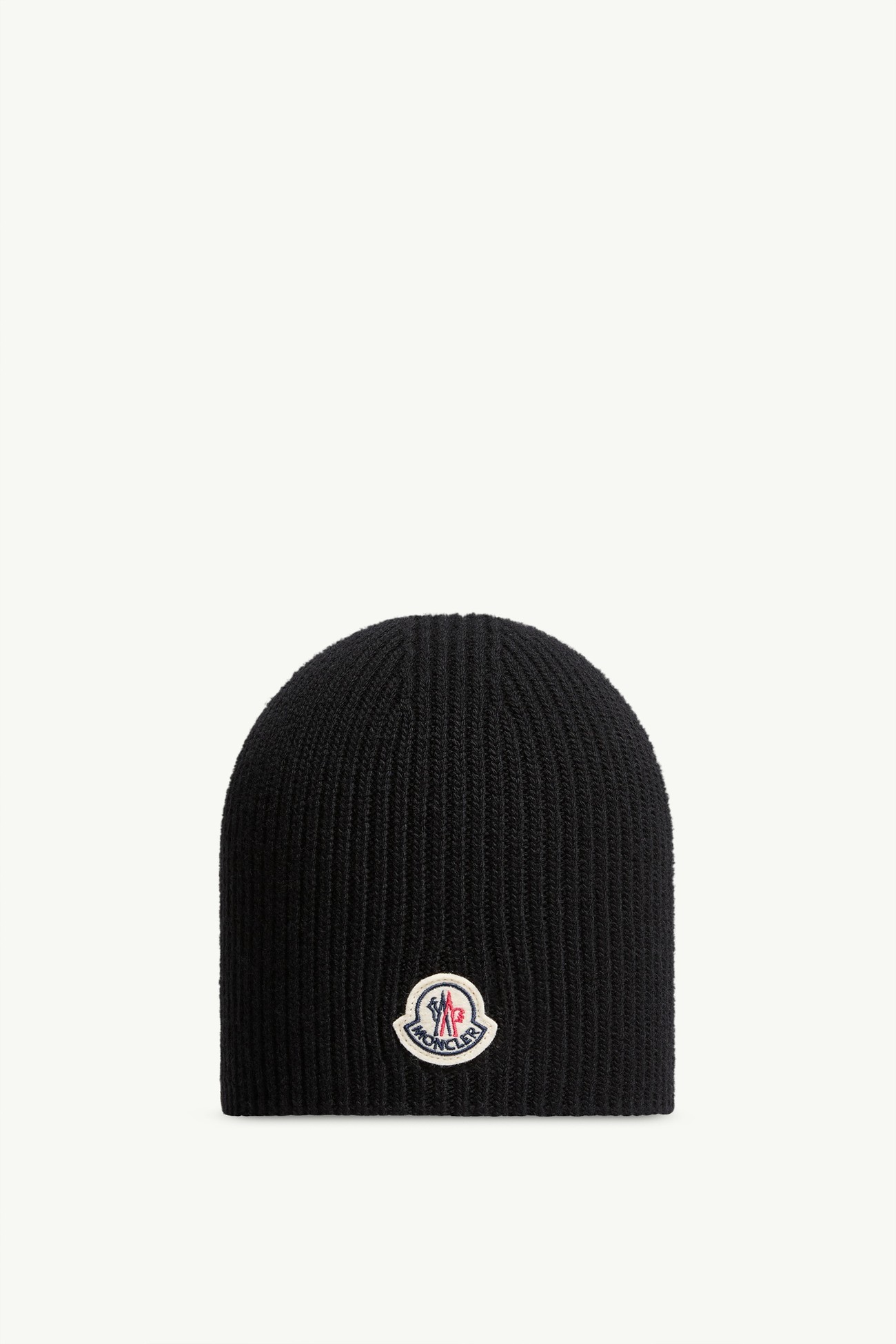 Bonnet en laine à logo Hommes Noir Moncler 0