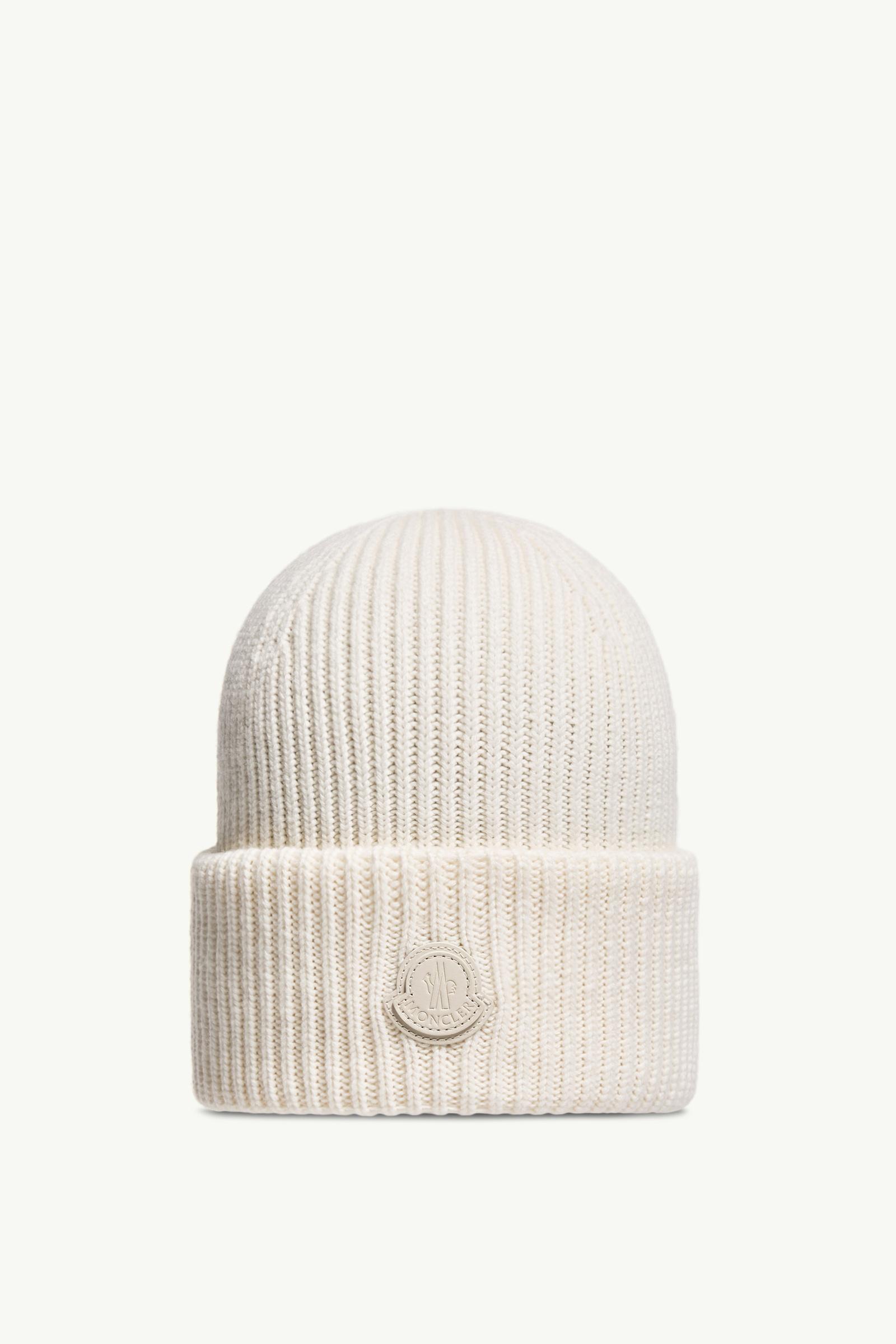 皮革標誌羊絨冷帽 男士 白色 Moncler, 1 of 0
