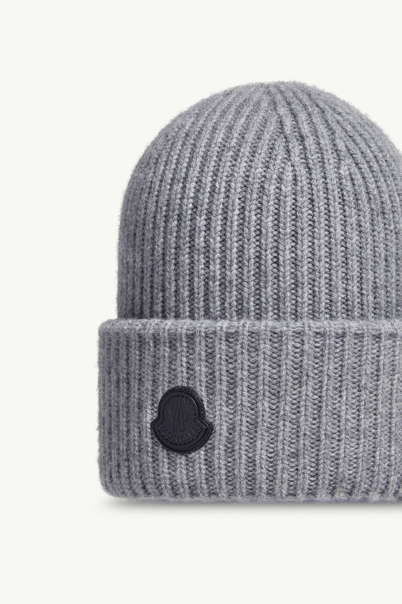 Mütze aus Kaschmir mit Lederlogo Herren Grau Moncler 2