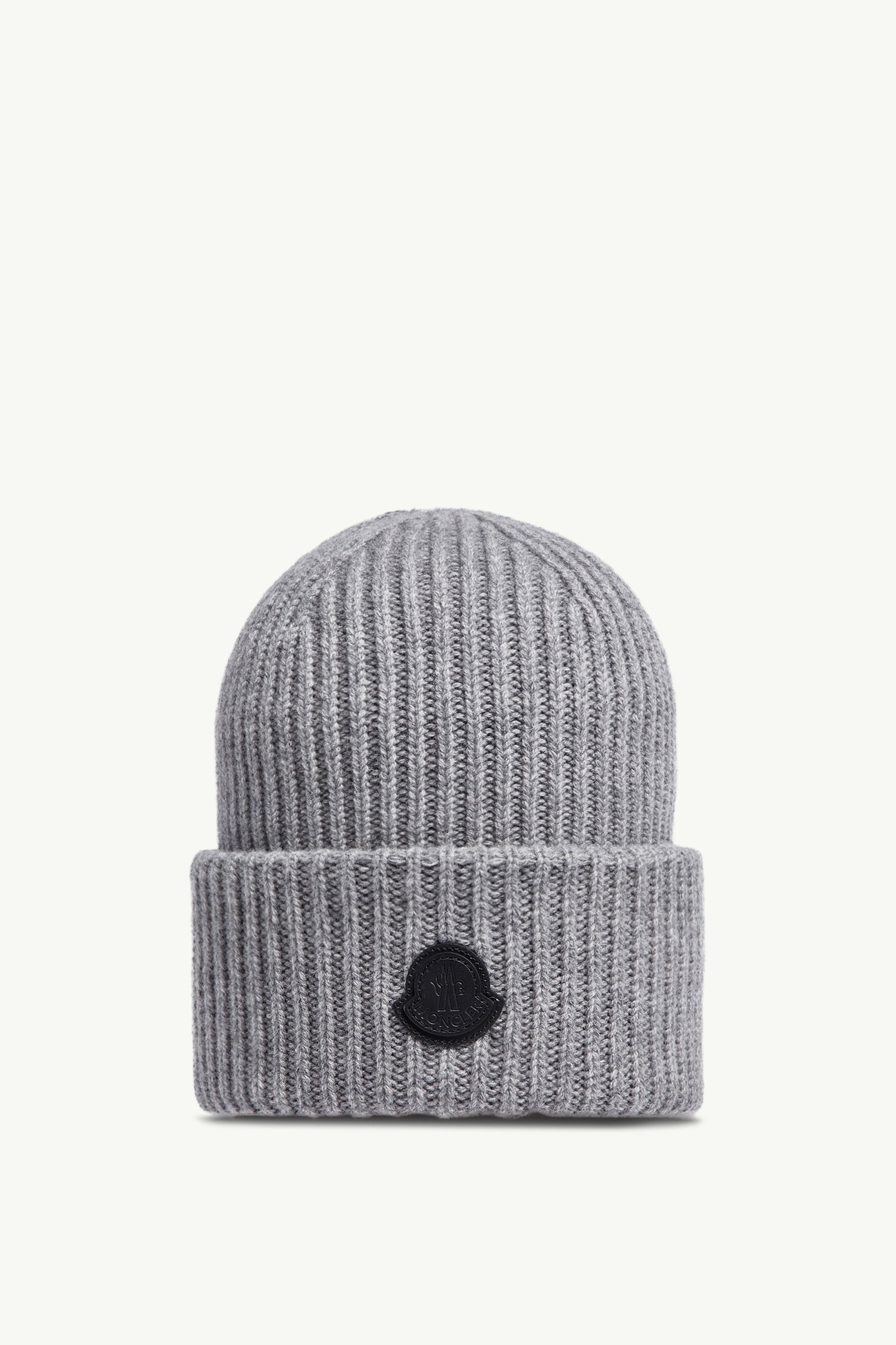 Gorro de cachemira con logotipo de piel Hombre Gris Moncler 0