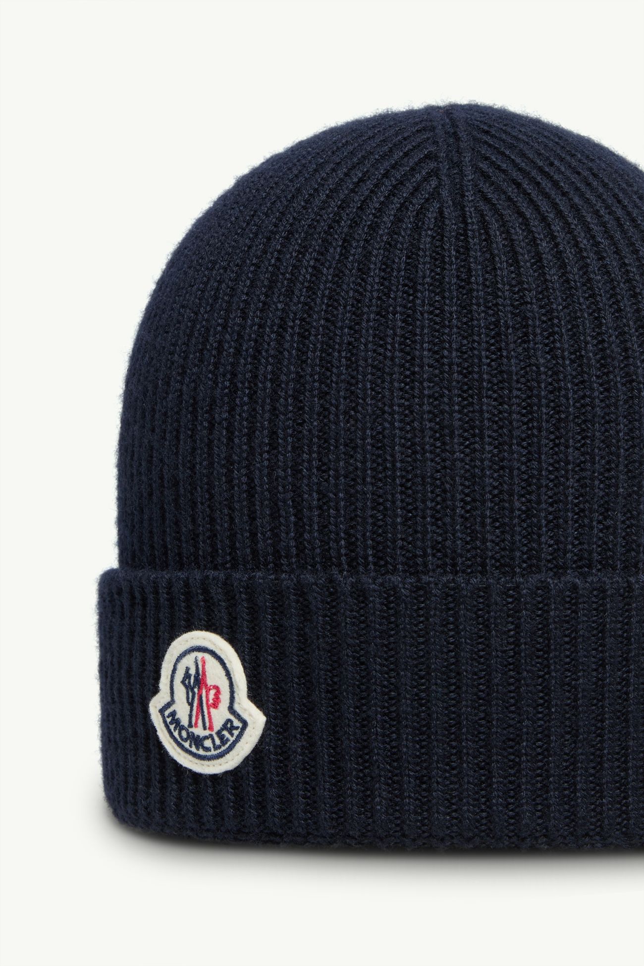 Wool Beanie Men Navy Blue Moncler 4