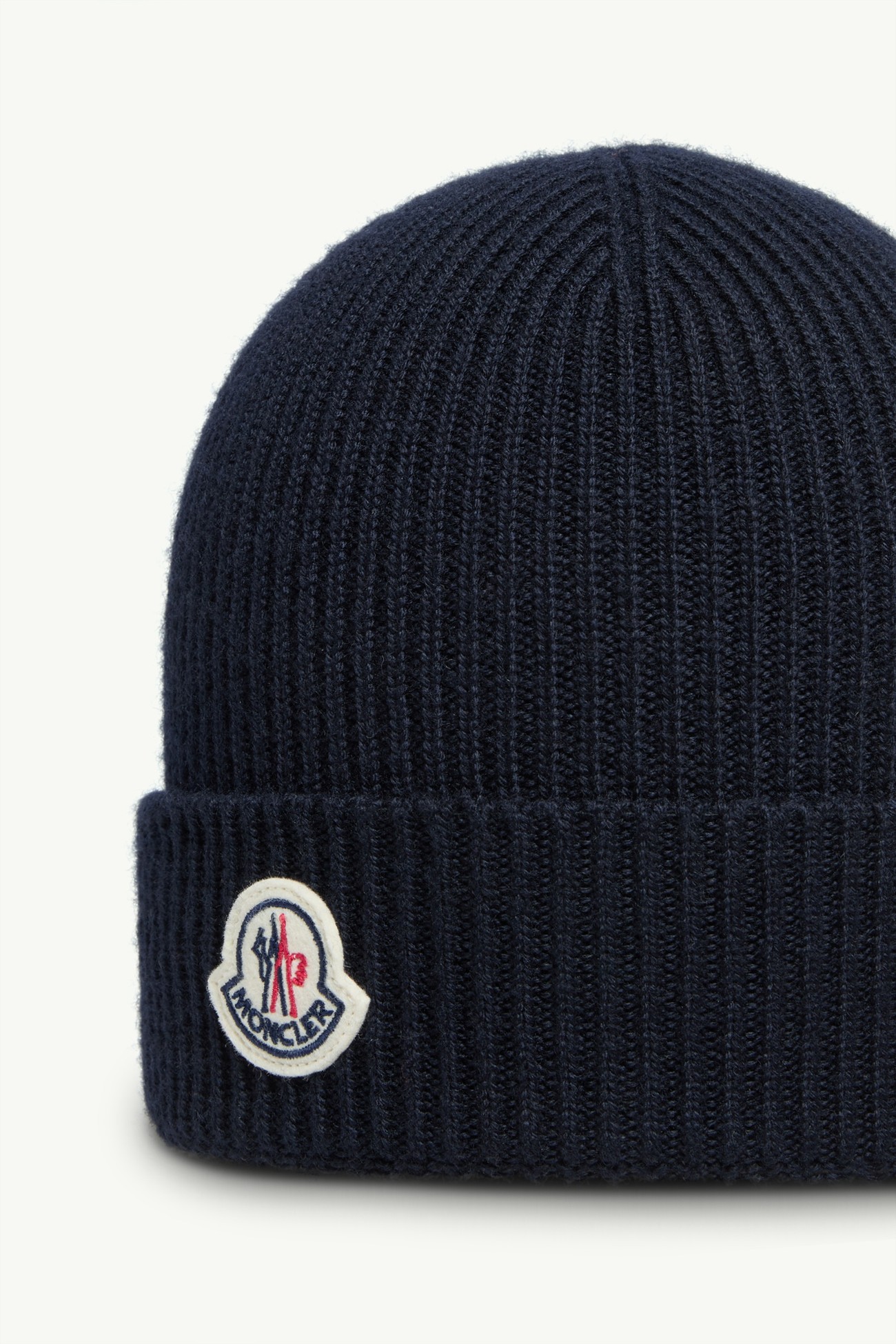Wool Beanie Men Navy Blue Moncler 4