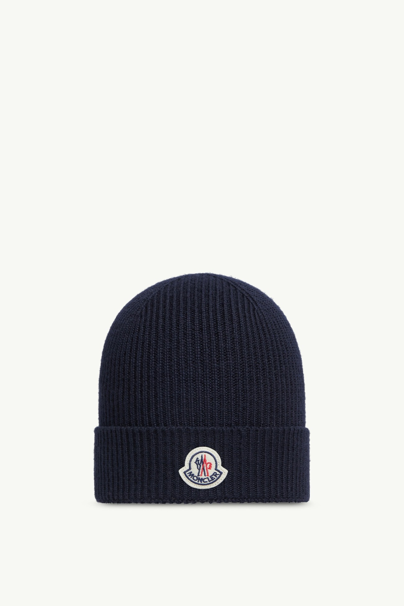 Wool Beanie Men Navy Blue Moncler 0