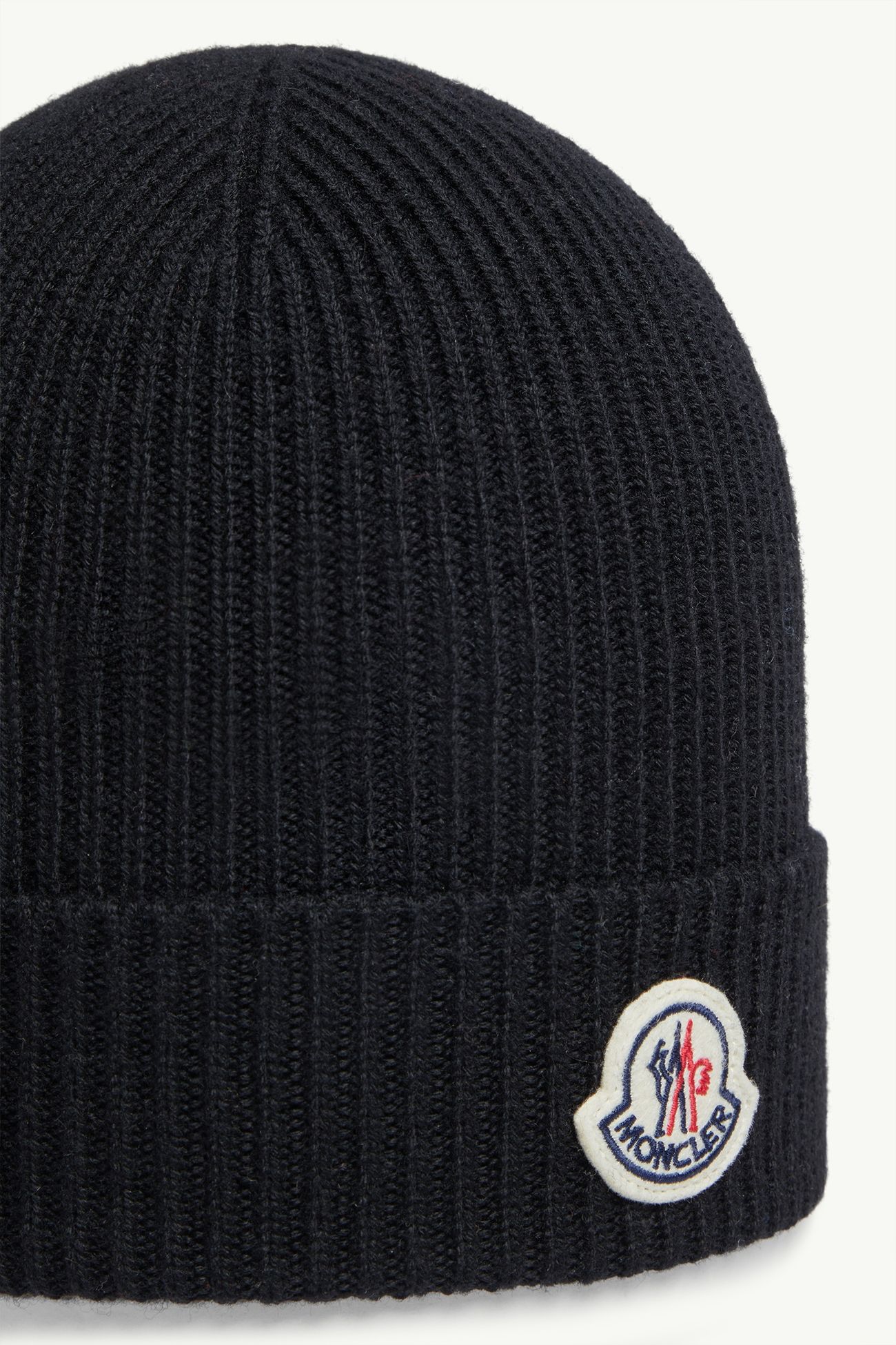 Wool Beanie Men Black Moncler 4