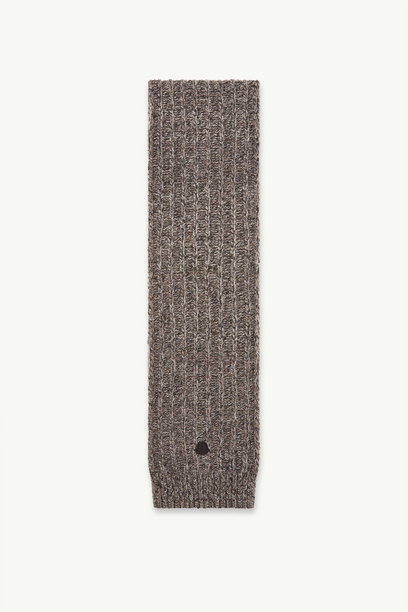 Wool Blend Bouclé Knit Scarf Men Gray Moncler 0