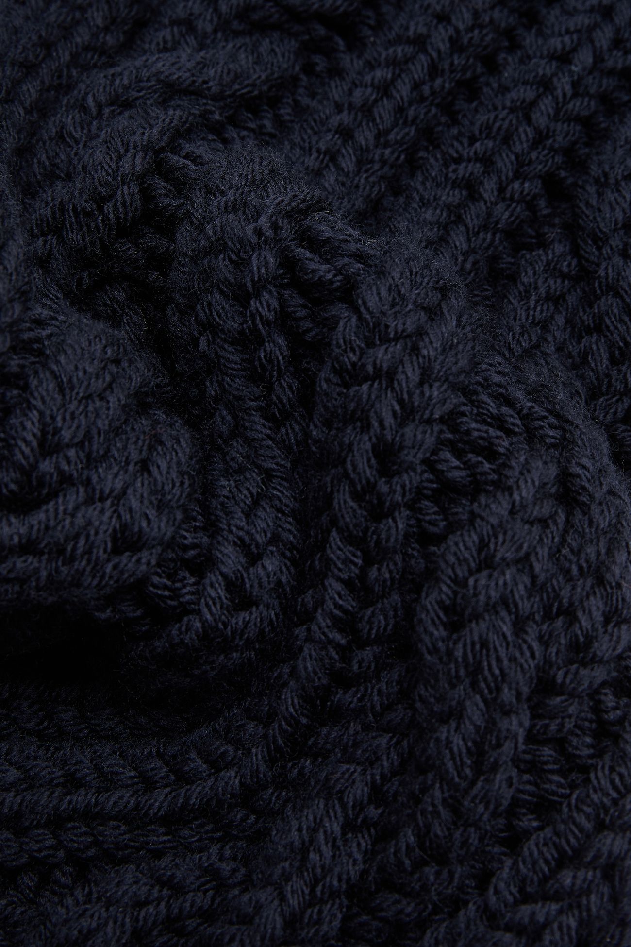 Leather Logo Wool Scarf Men Dark Blue Moncler 3
