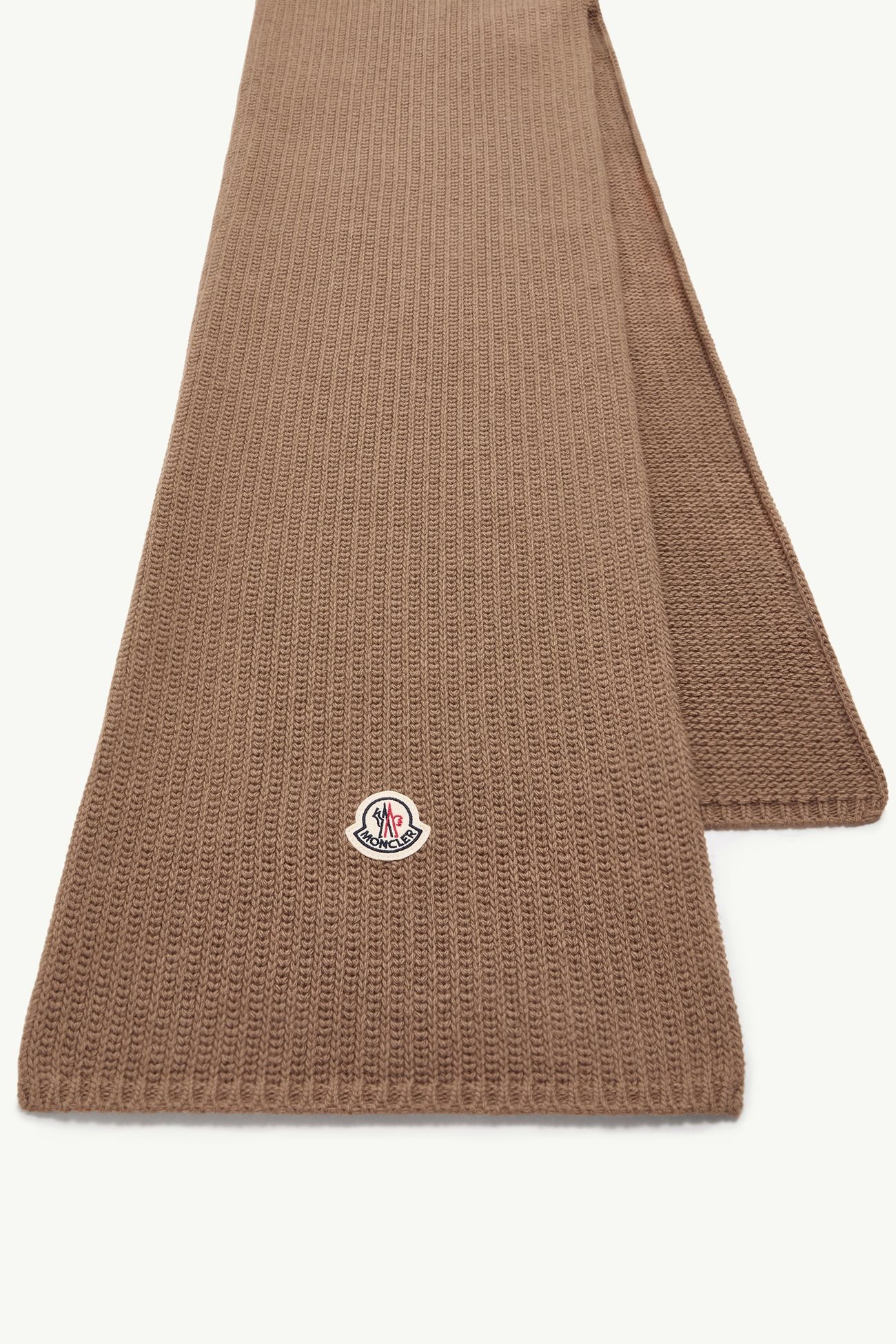 Écharpe en laine mélangée à logo Hommes Marron Moncler 2