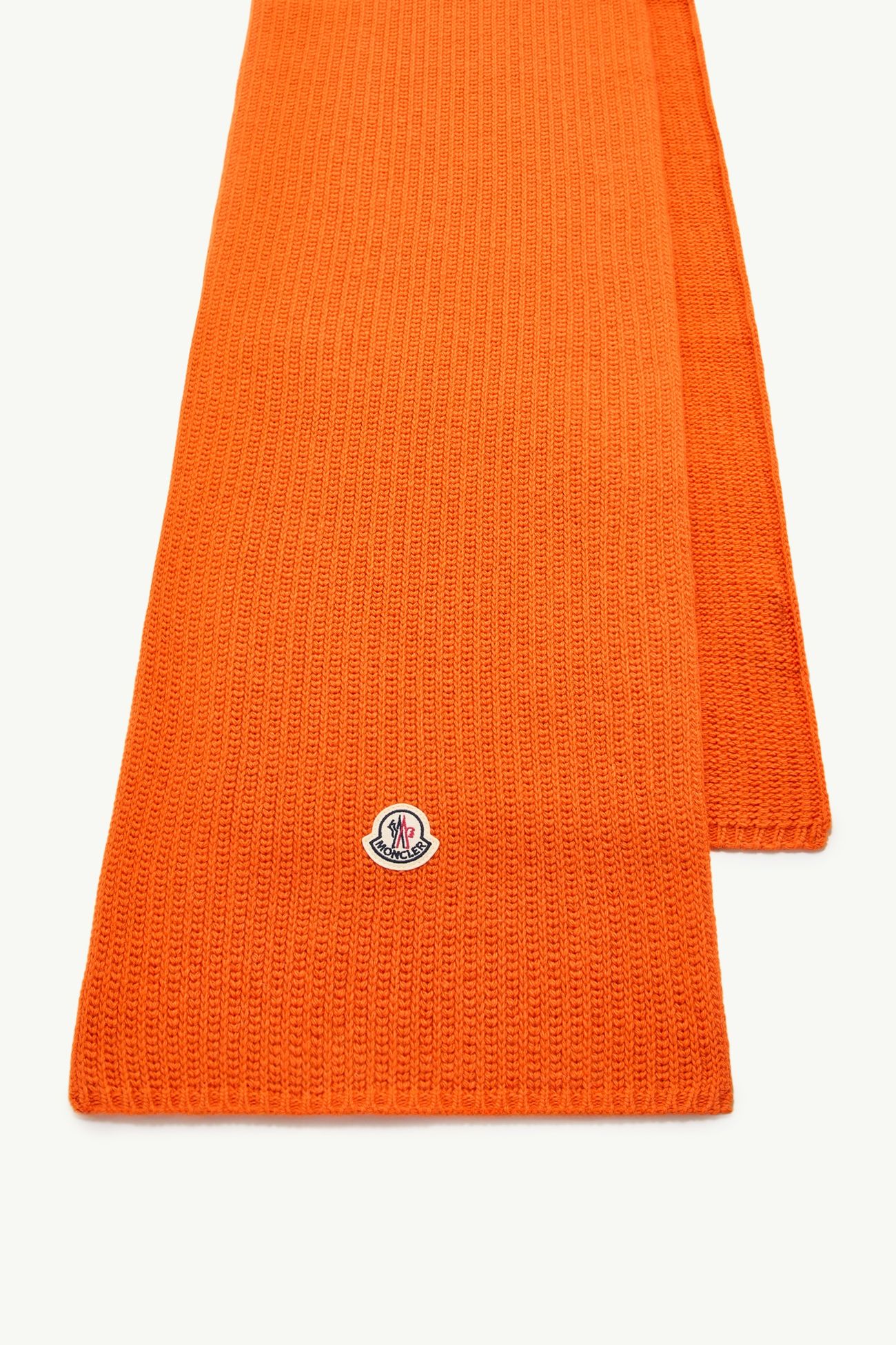 Wool Blend Logo Scarf Men Orange Moncler 2