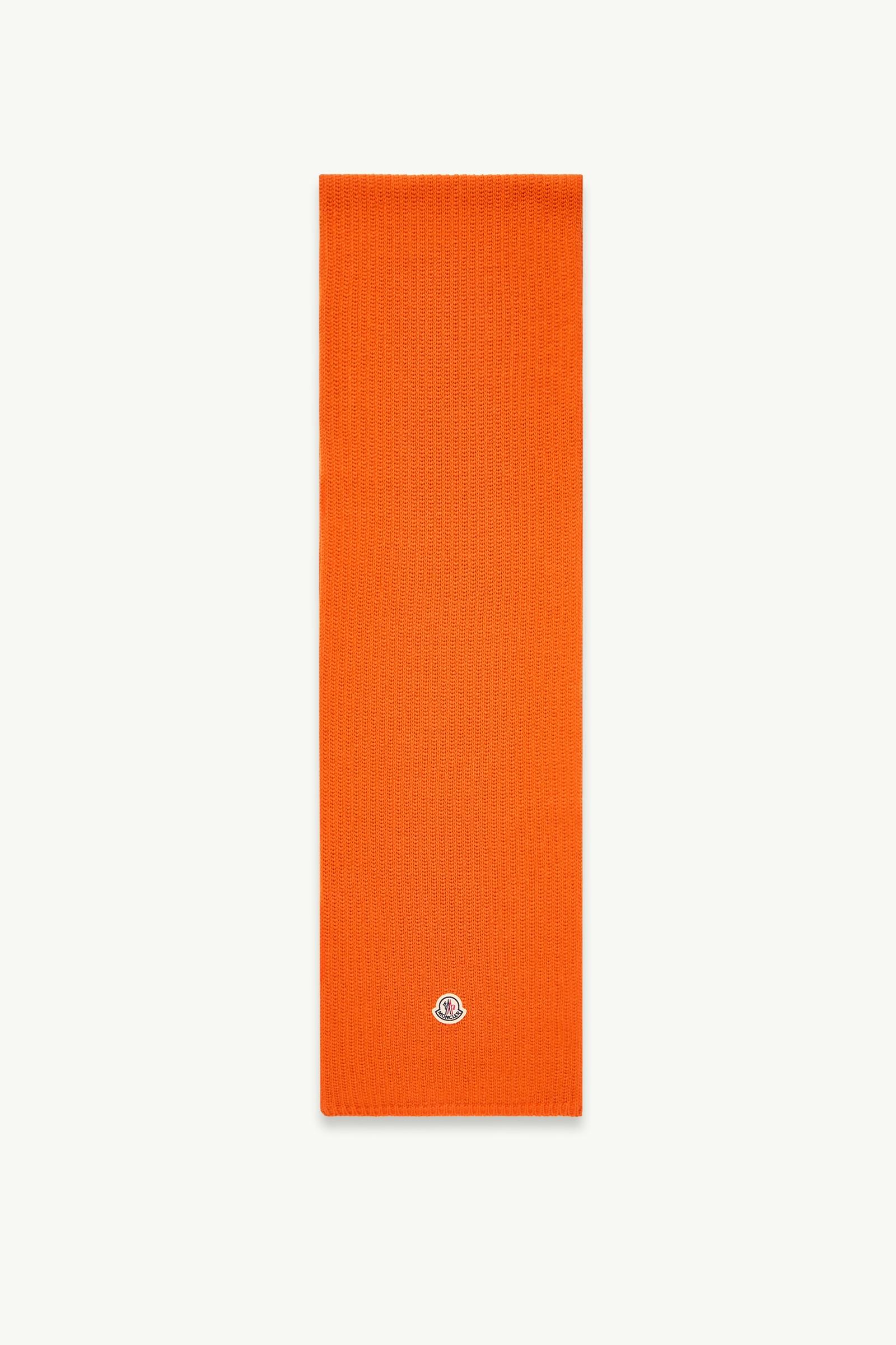 Wool Blend Logo Scarf Men Orange Moncler