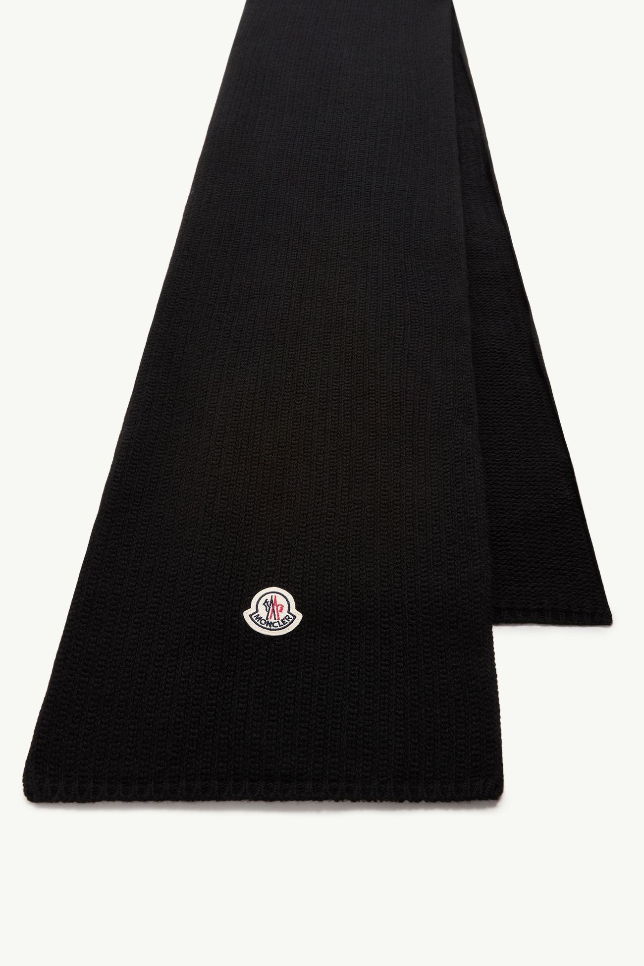 Écharpe en laine mélangée à logo Hommes Noir Moncler 2