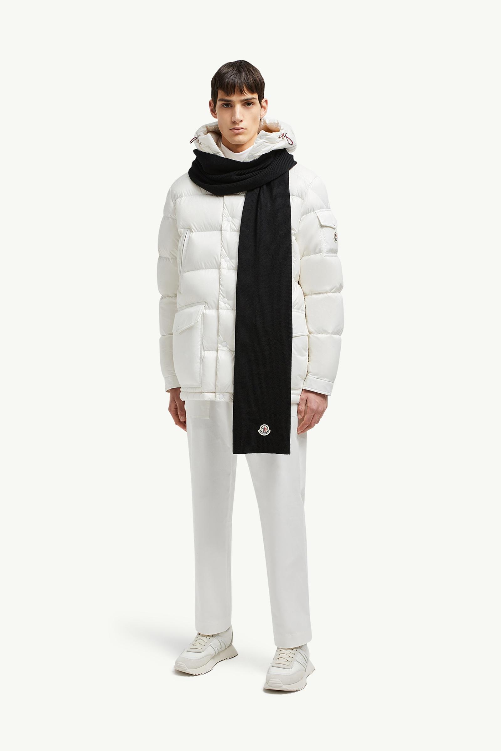 Black Wool Scarf - Scarves & Gloves for Men | Moncler US