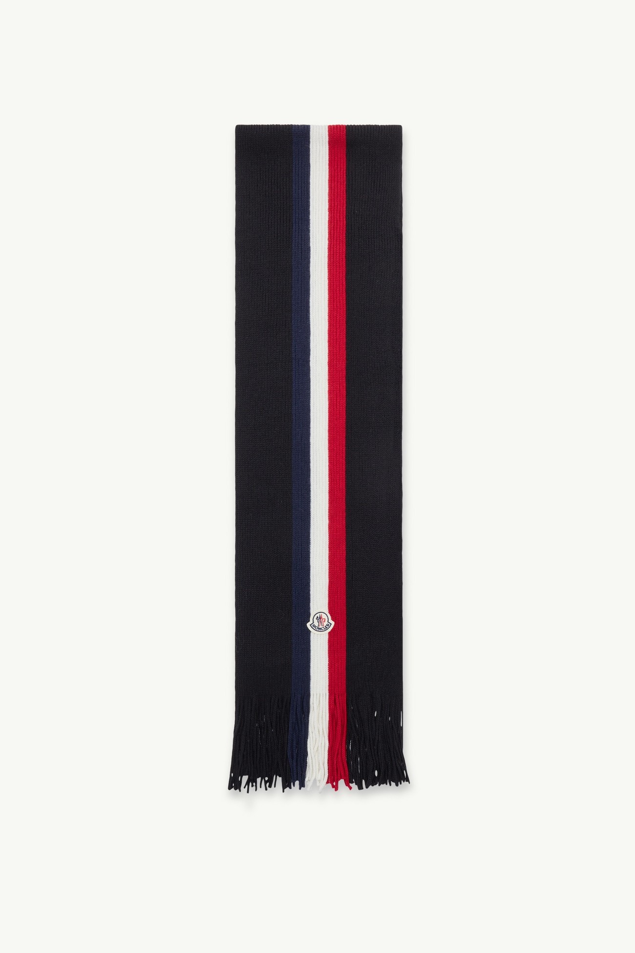 Dreifarbiger Schal aus Wolle Herren Schwarz Moncler 0