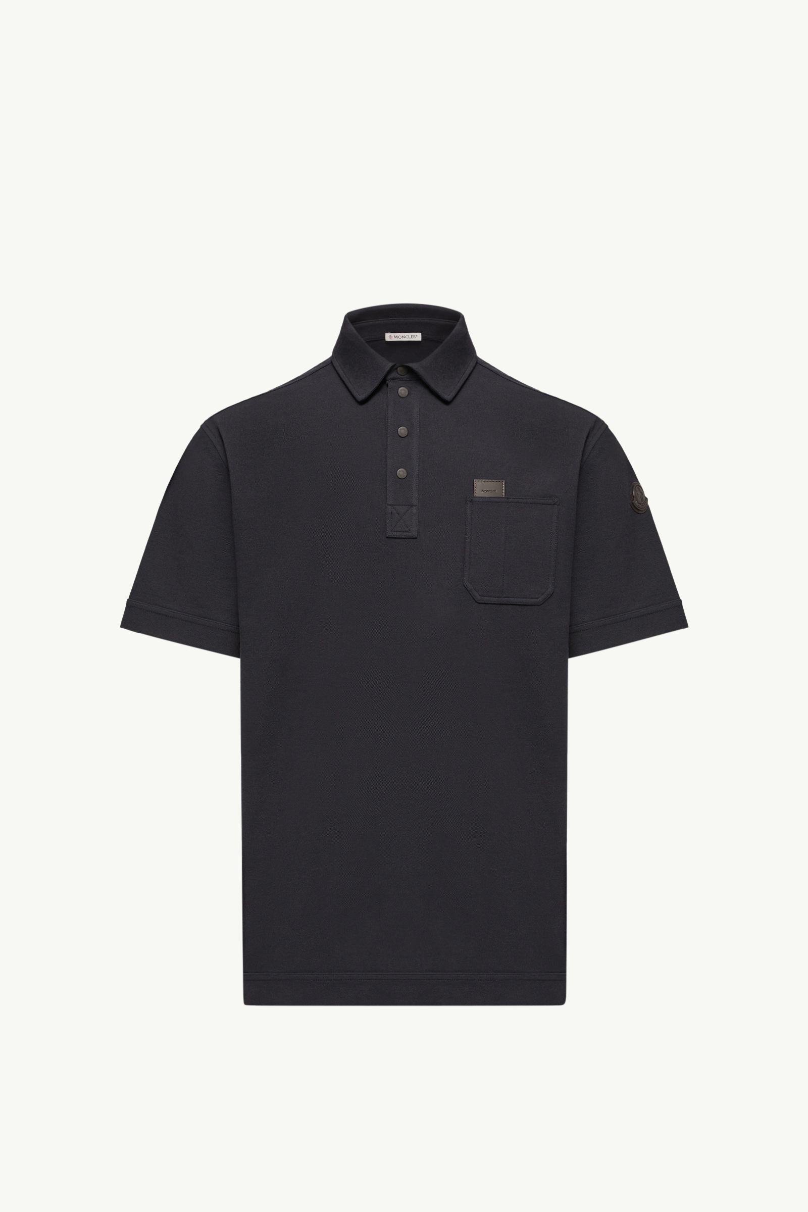 Leather Logo Tag Cotton Polo Shirt Men Dark Blue Moncler, 1 of 0