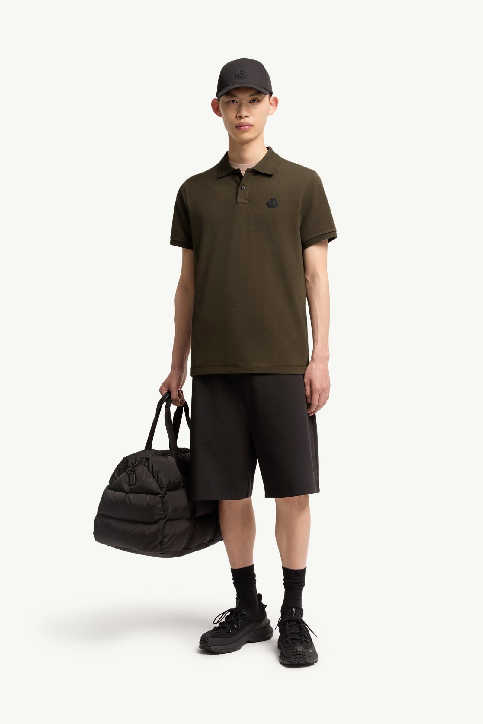 Logo Cotton Piquet Polo Shirt Men Olive Green Moncler, 1 of 0