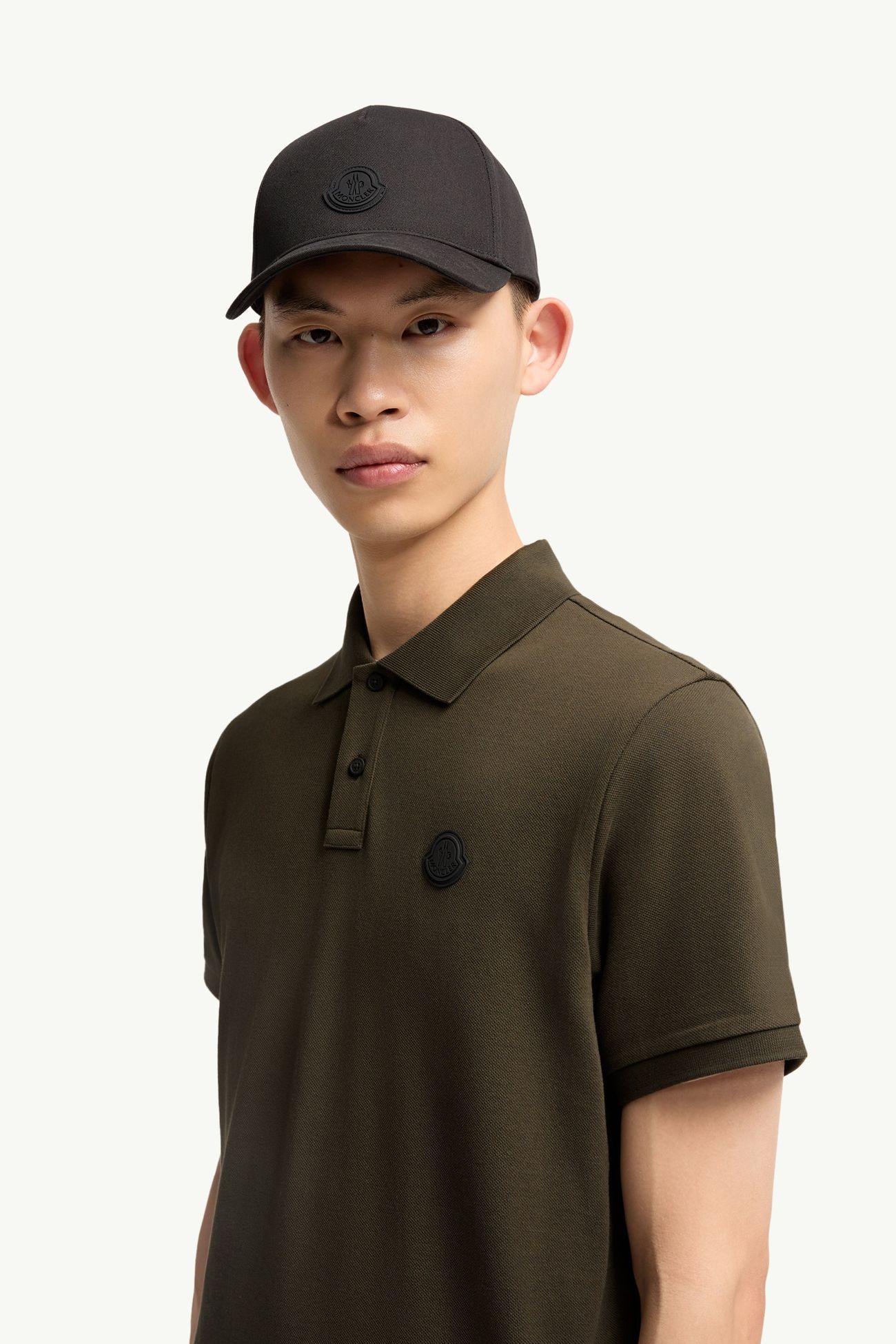 Poloshirt aus Baumwollpiqué mit Logo Herren Olivgrün Moncler 1