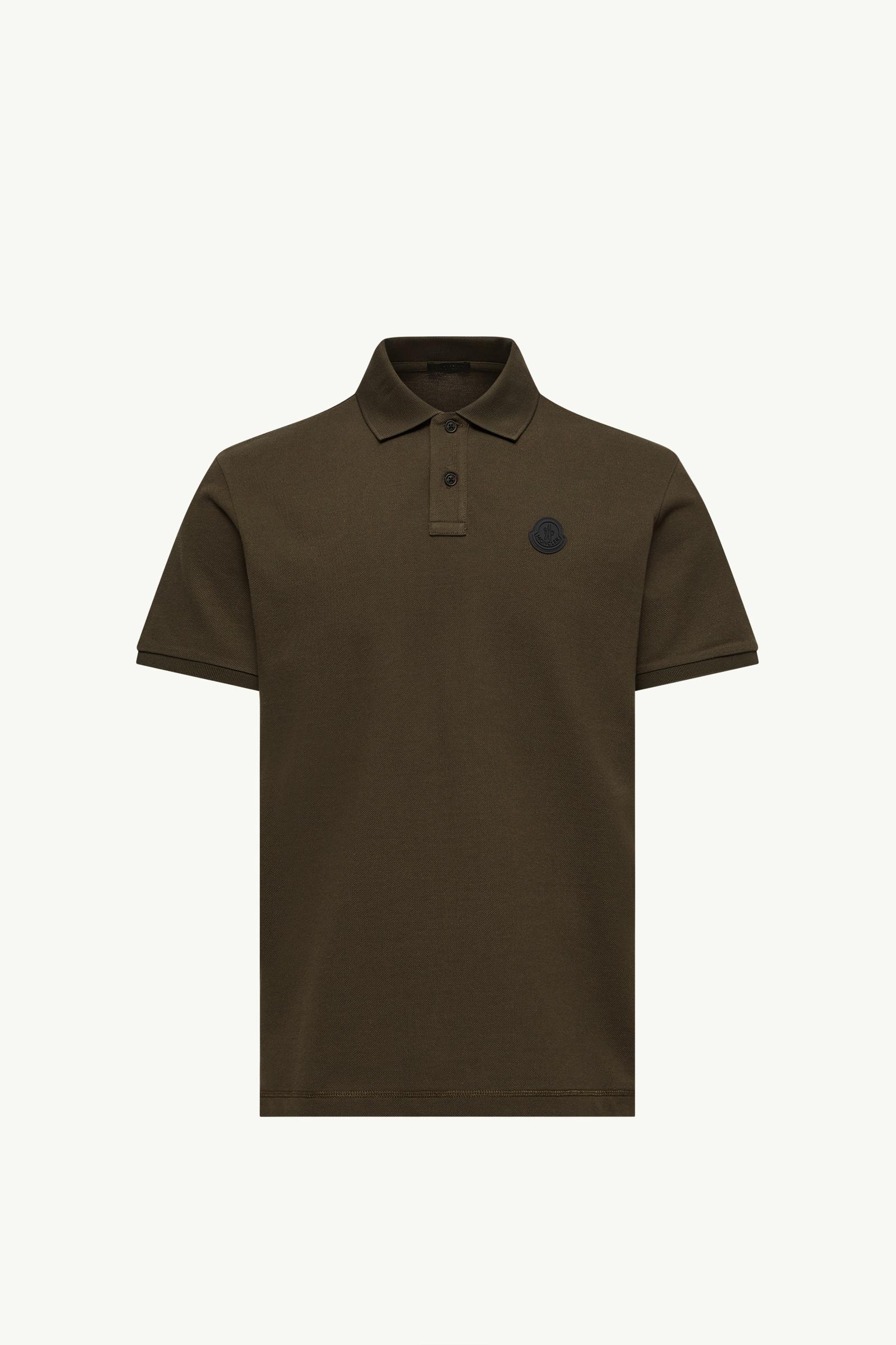 Logo Cotton Piquet Polo Shirt Men Olive Green Moncler, 1 of 0
