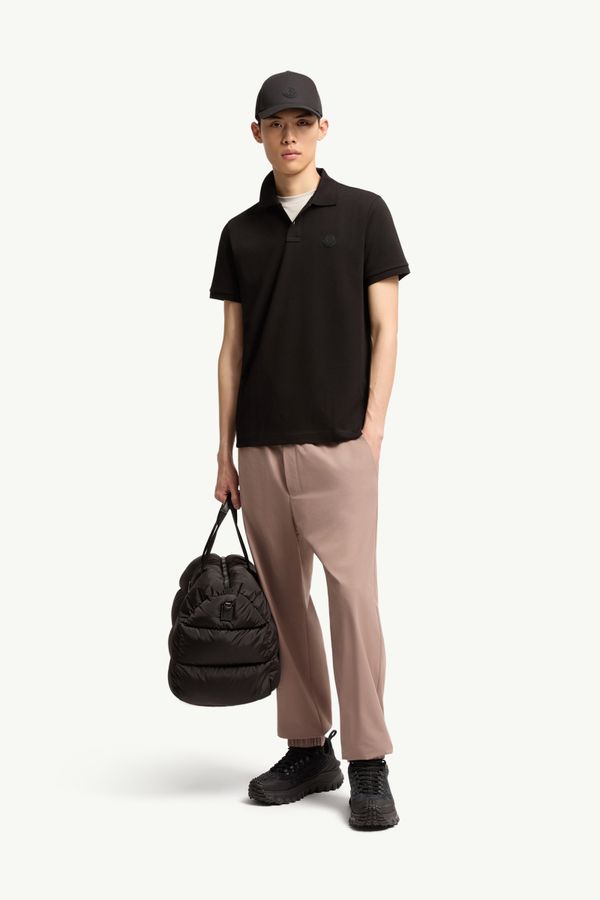 Polo en piqué de coton à logo Hommes Noir Moncler 0
