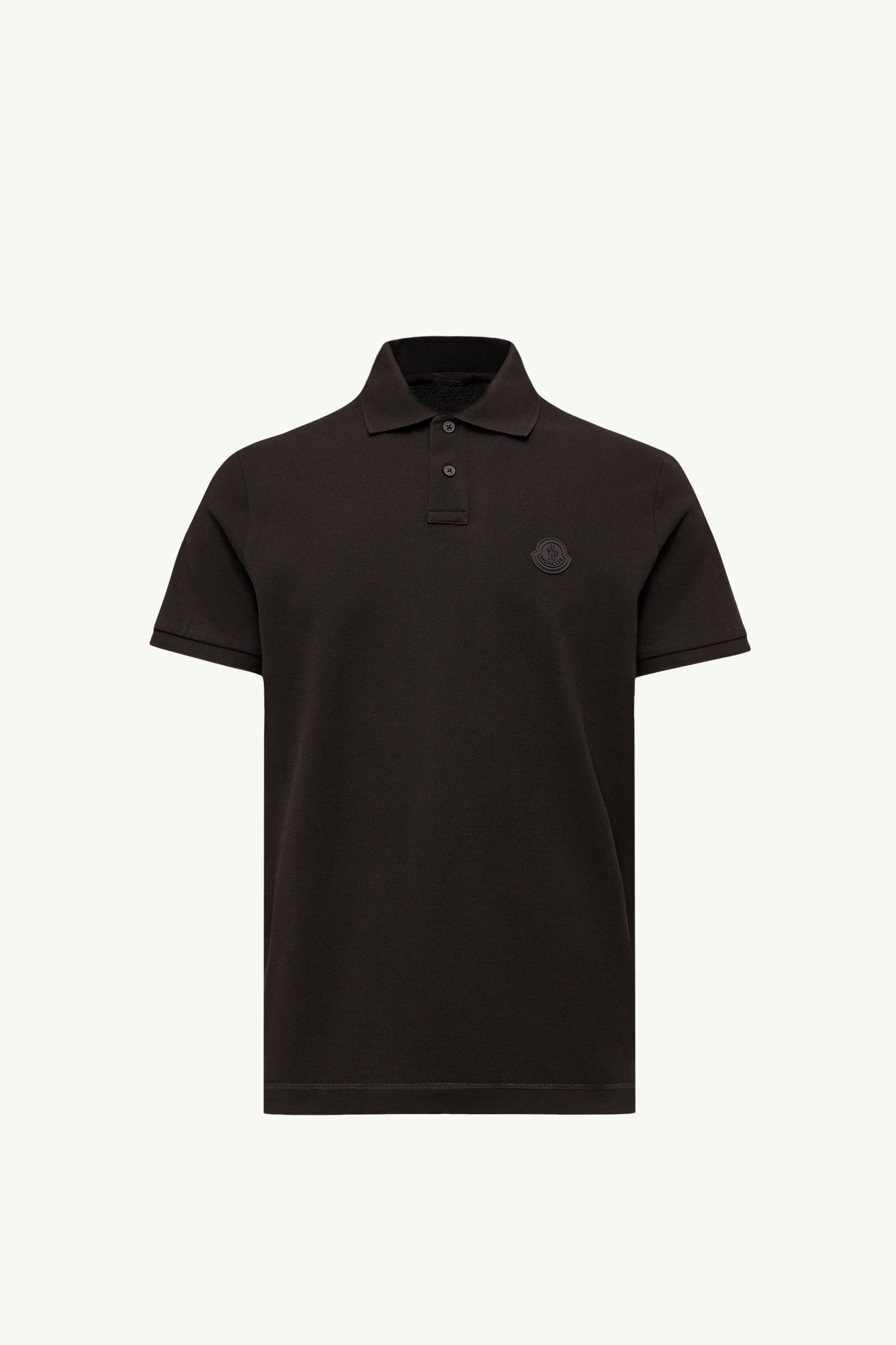 Black Logo Cotton Piquet Polo Shirt - Polos & T-shirts for Men