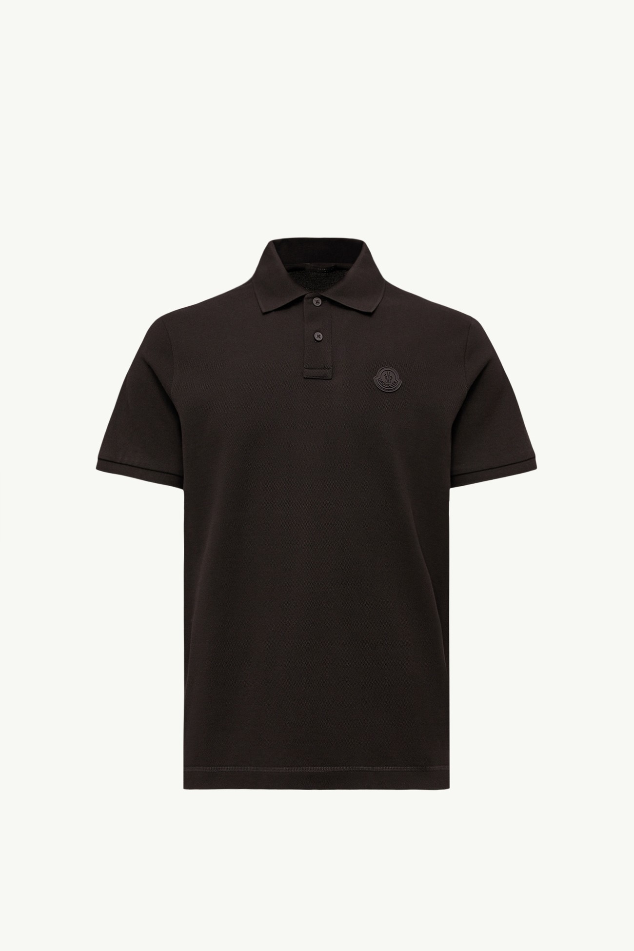 Logo Cotton Piquet Polo Shirt Men Black Moncler 2
