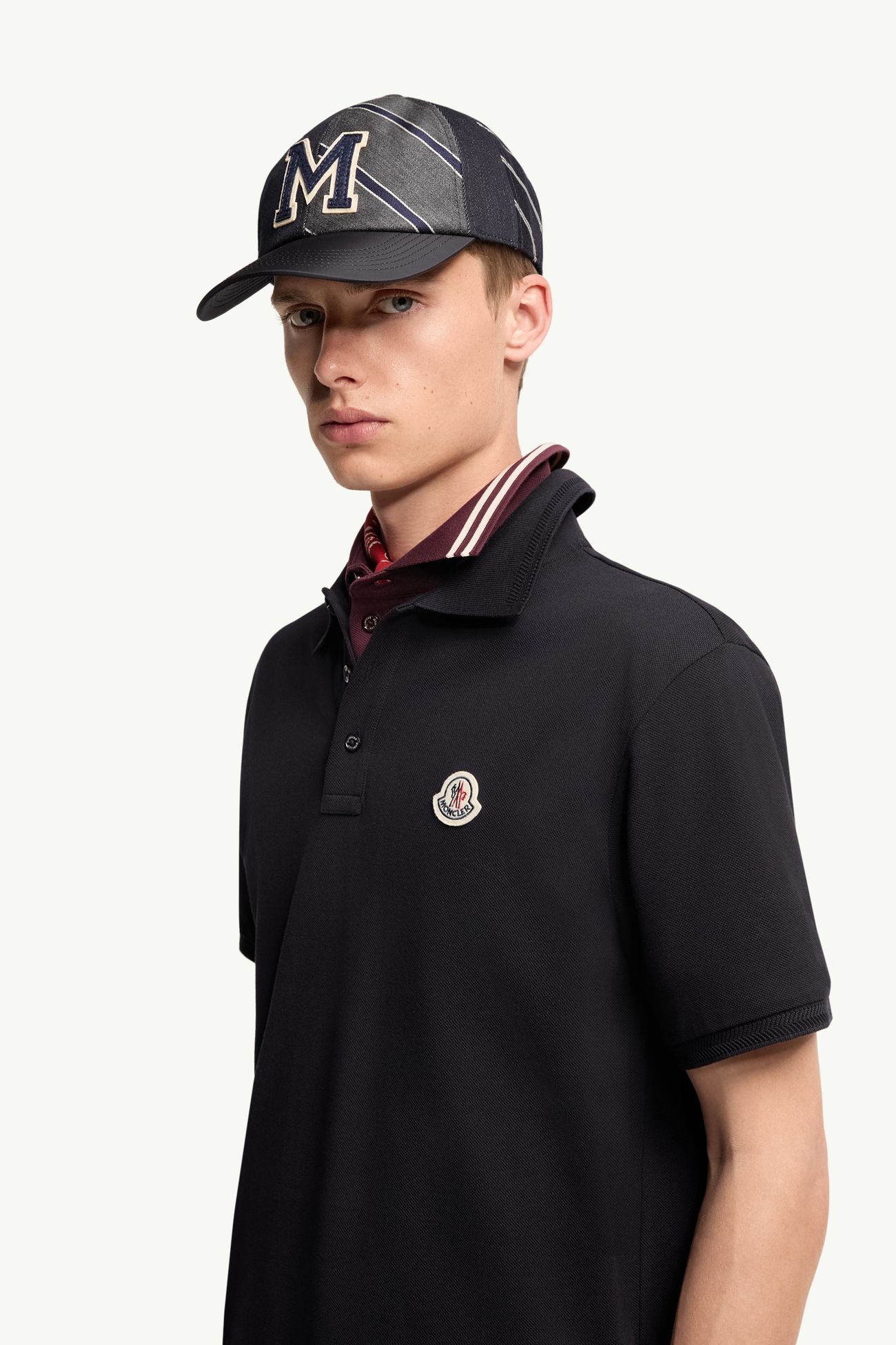 Poloshirt aus Baumwollpiqué mit Logoaufnäher Herren Nachtblau Moncler 1