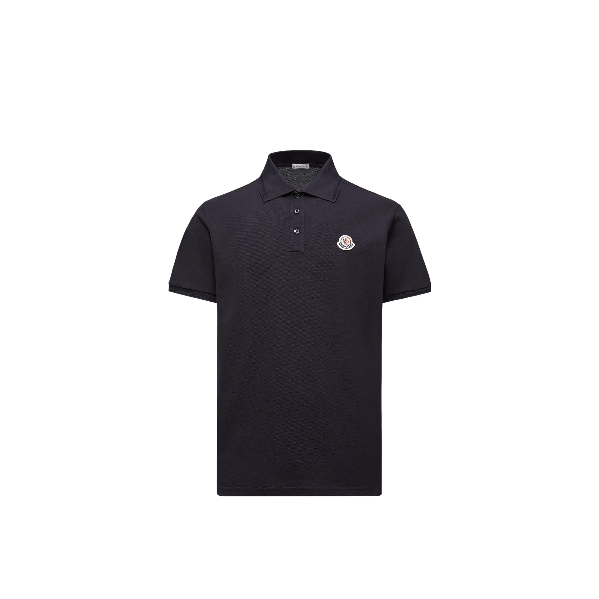 Moncler   Logo Patch Cotton Piquet Polo Shirt for Men in Blue, Size: L