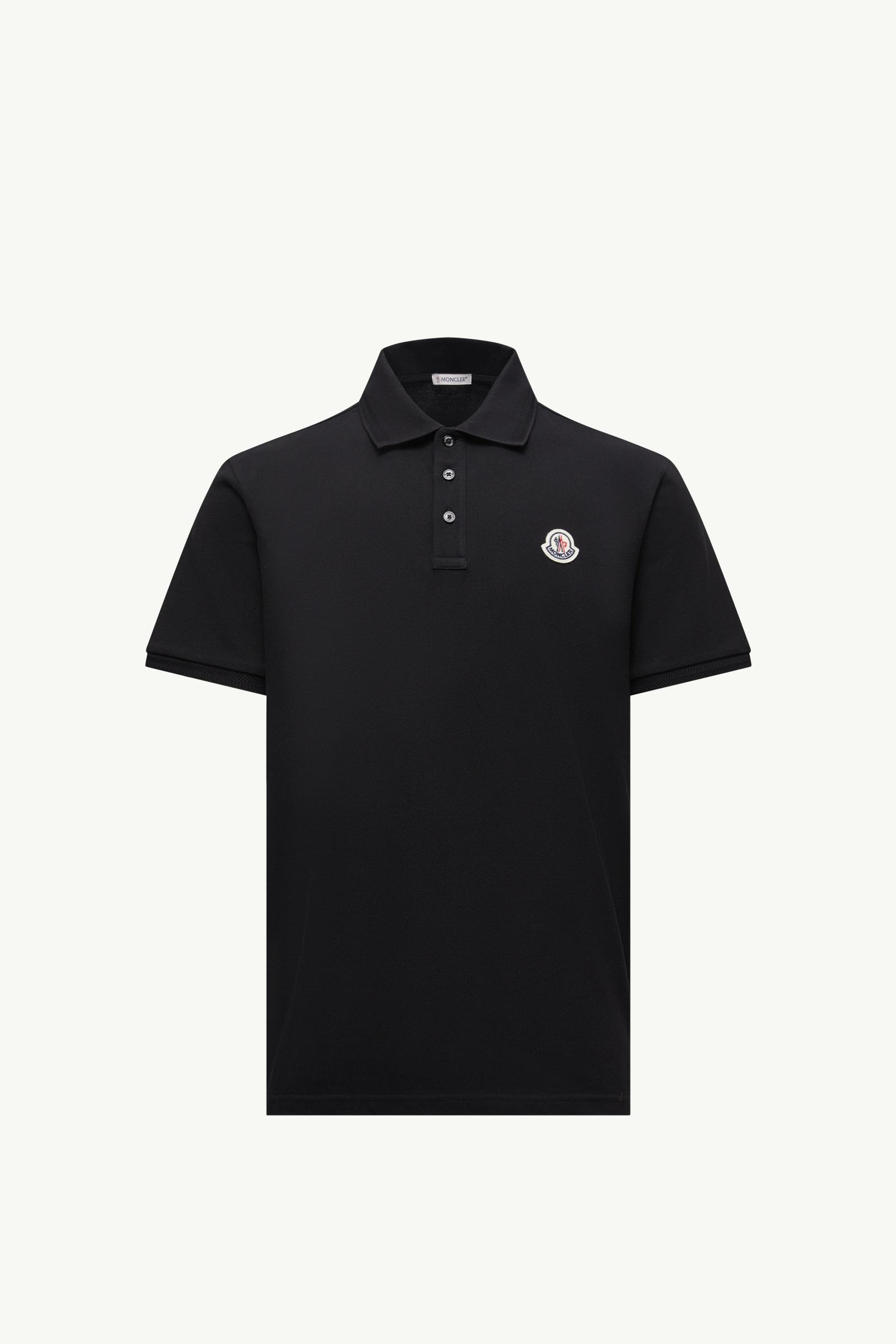 Logo Patch Cotton Piquet Polo Shirt Men Black Moncler, 1 of 0