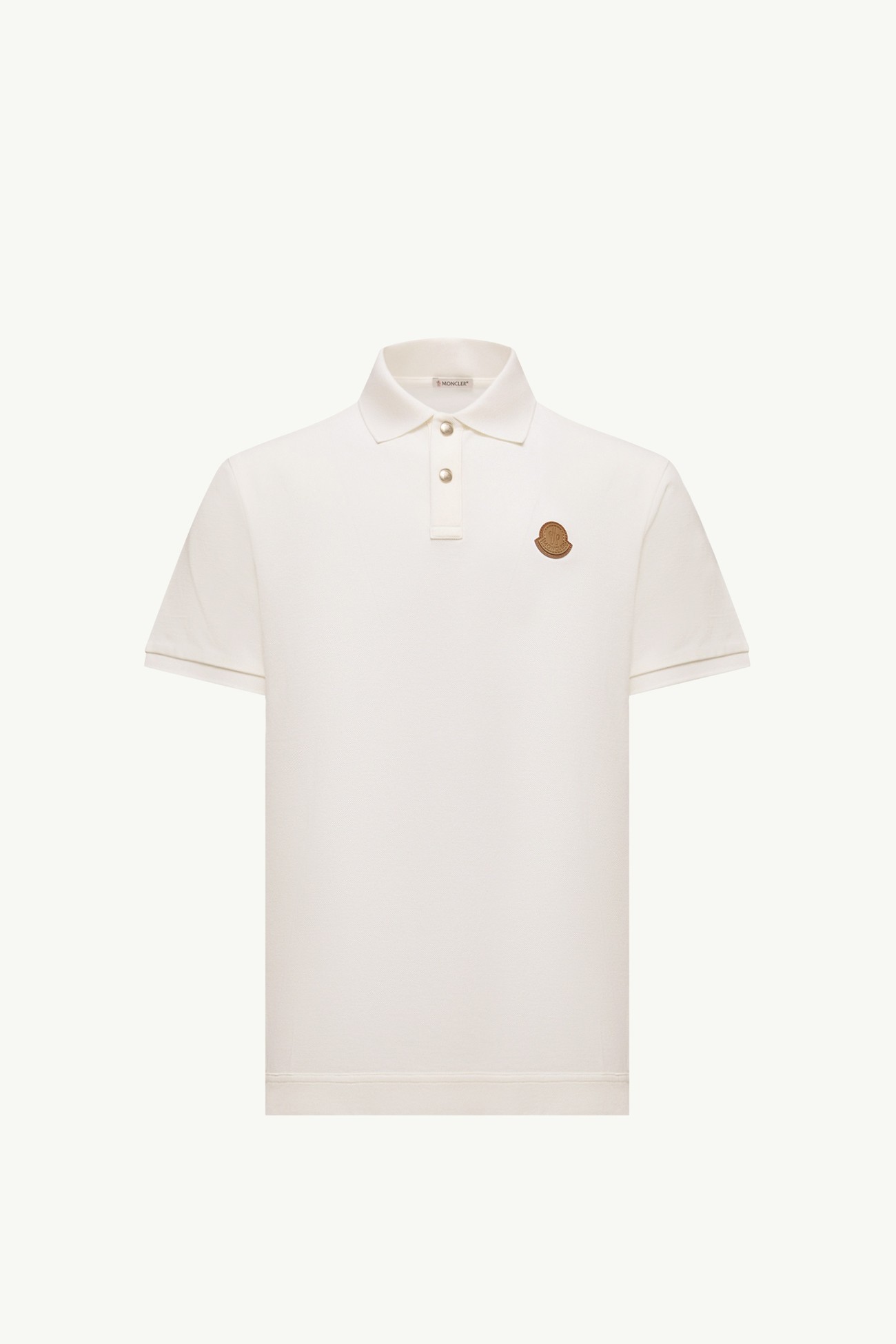 Logo Patch Cotton Piquet Polo Shirt Men White Moncler 2