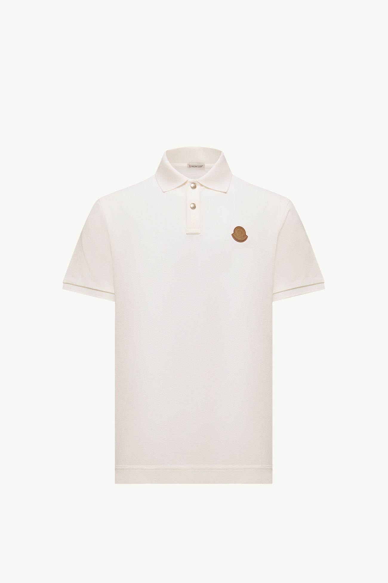 로고 패치 코튼 피케 폴로 셔츠 남성 화이트 Moncler 2