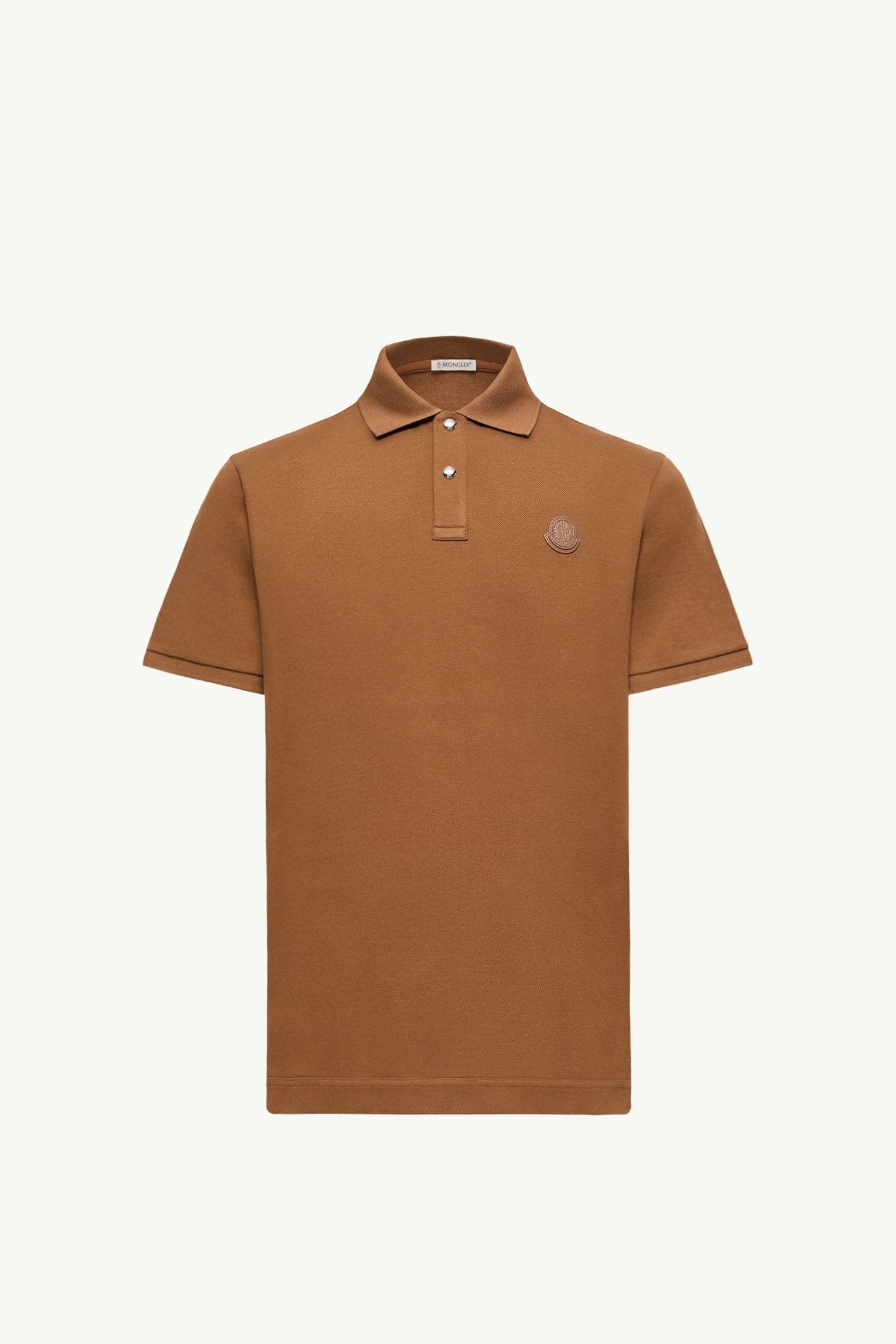 Poloshirt aus Baumwollpiqué mit Logoaufnäher Herren Braun Moncler 2