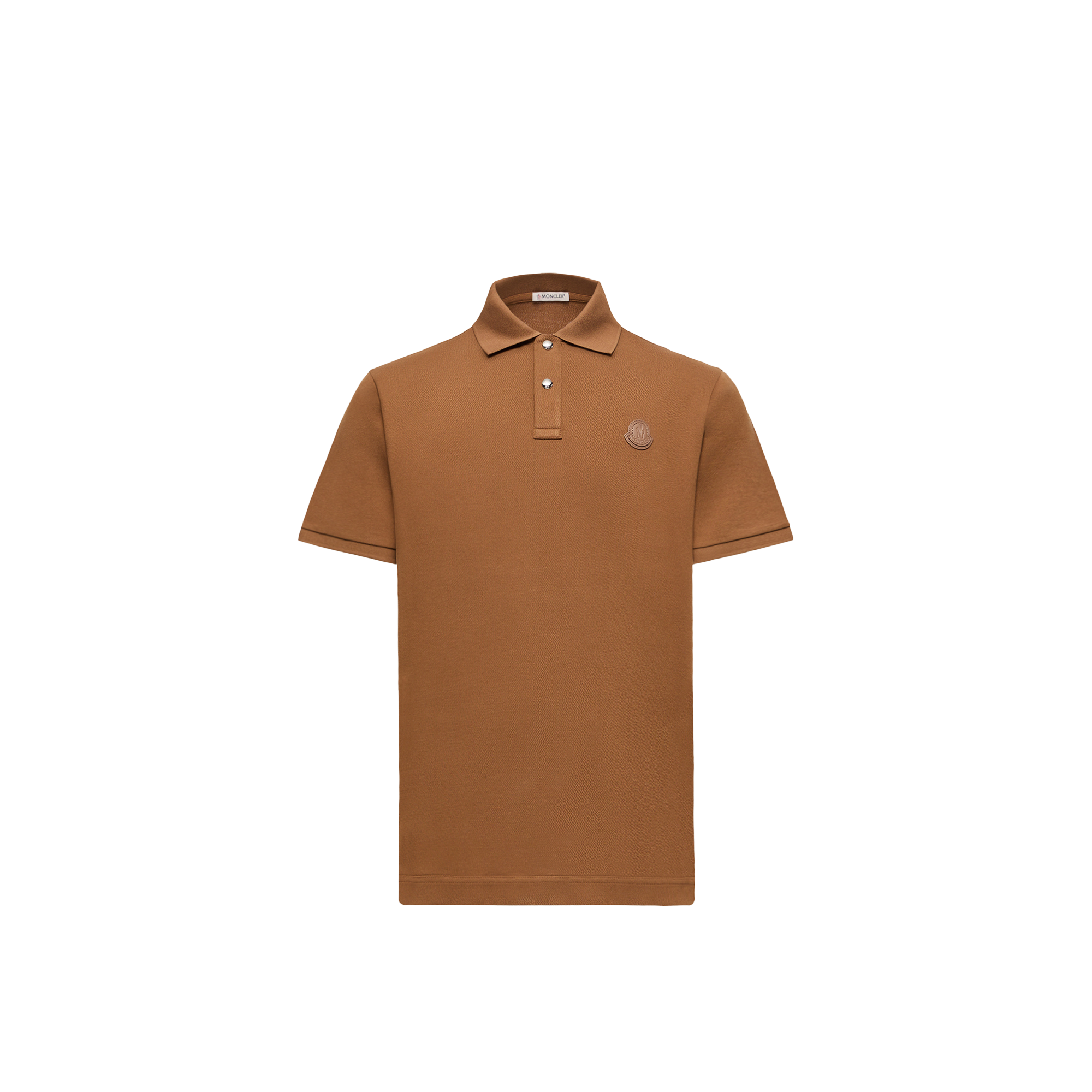 Moncler   Logo Patch Cotton Piquet Polo Shirt for Men in Brown, Size: Xxl